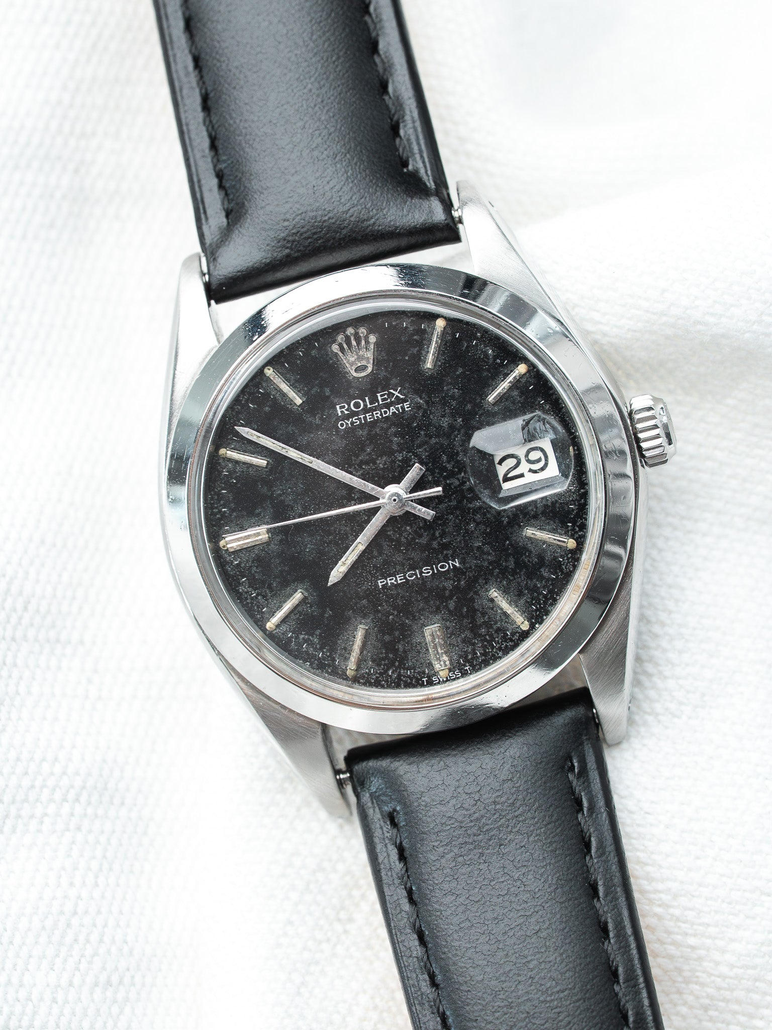 Reloj Vintage Rolex Oysterdate Precision 6694 (1966) – Cadran Noir Patiné & Acier 