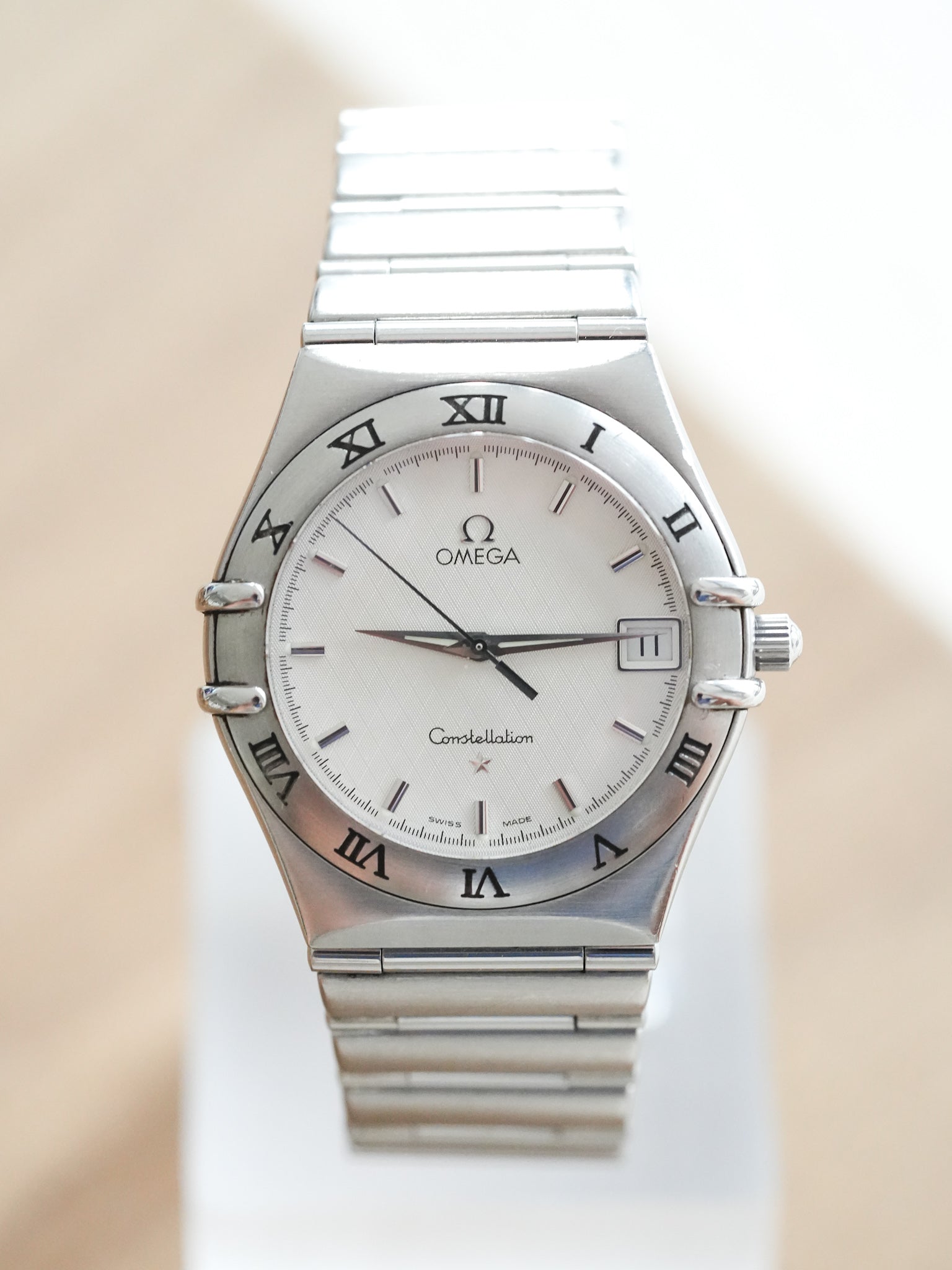 Omega - Constellation Manhattan 1512.30 Nido d'ape Bianco Acciaio - 1998 