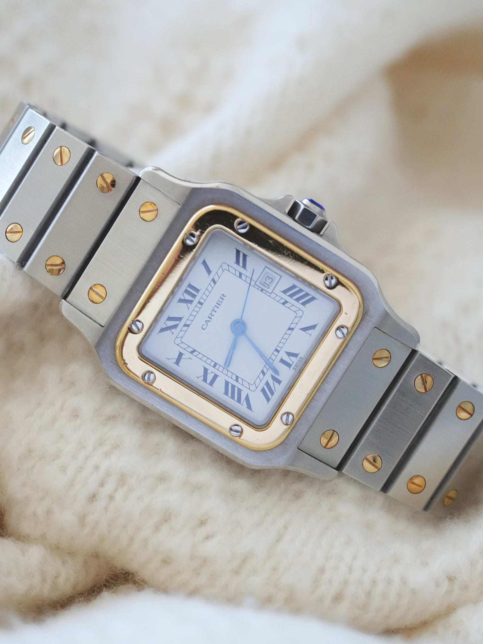 Cartier - Santos Quadrata 2961 Acciaio Oro - scatola - 1990s 