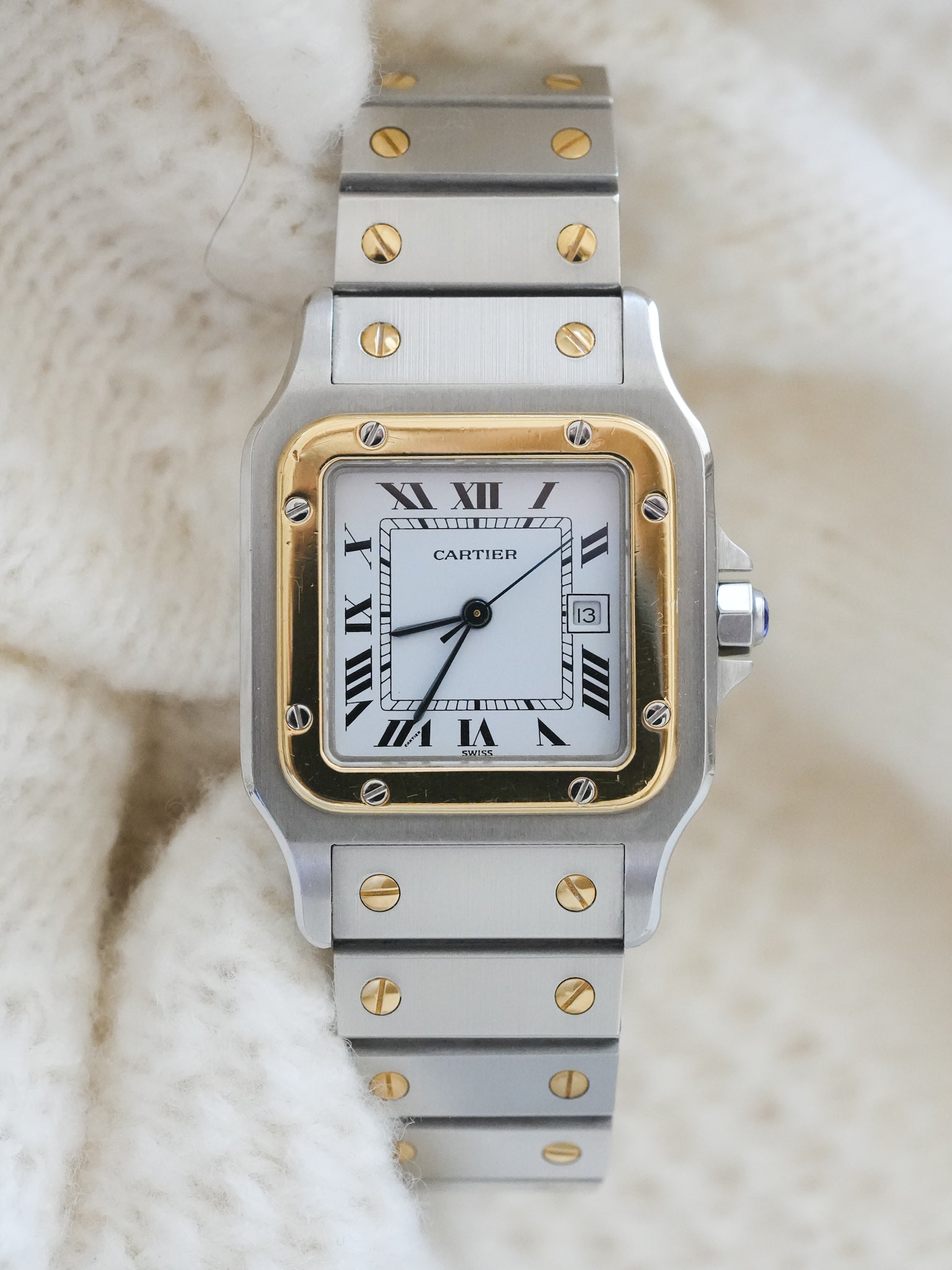 Cartier - Santos Cuadrada 2961 Acero Oro - caja - 1990s 