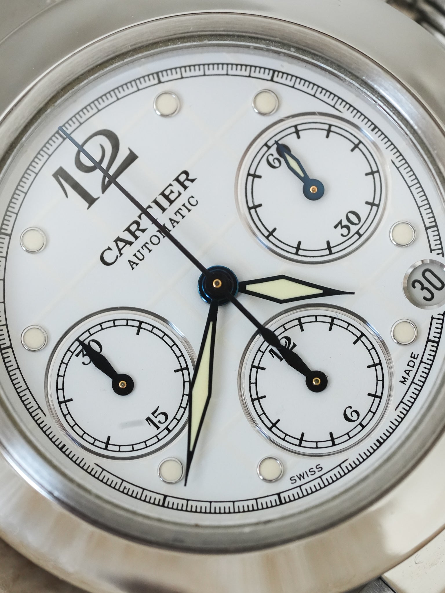 Cartier - Pasha Chronographe Blanc Quadrillé - 2000s
