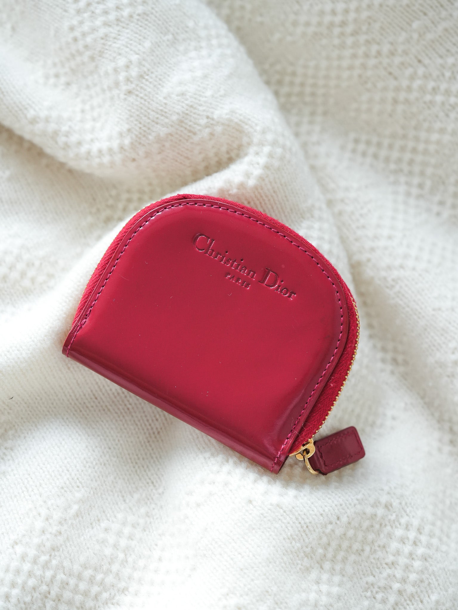 Christian Dior - Porte-monnaie rouge vernis