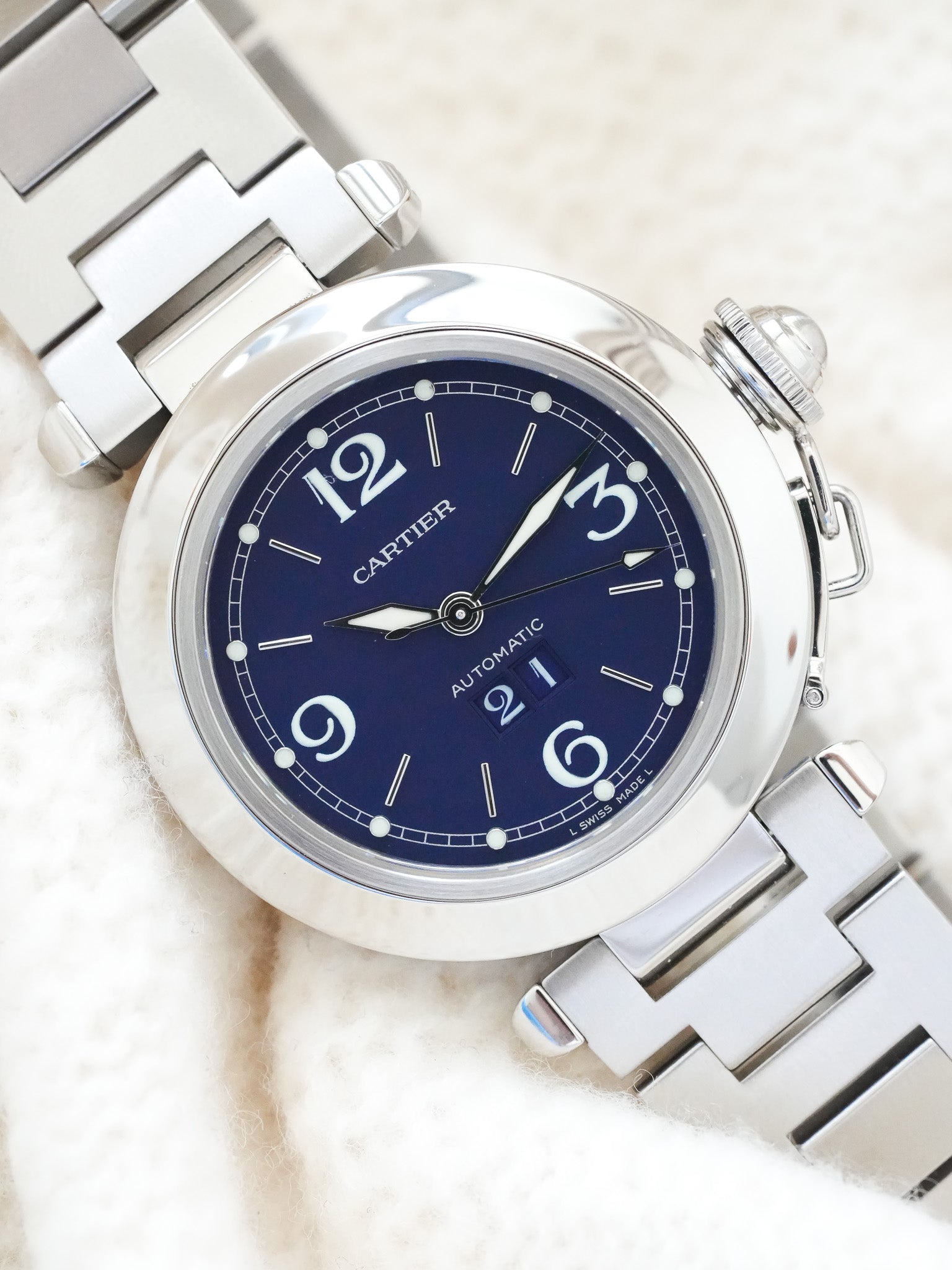 Cartier - Pasha Grande Date Cadran Bleu - 2000s