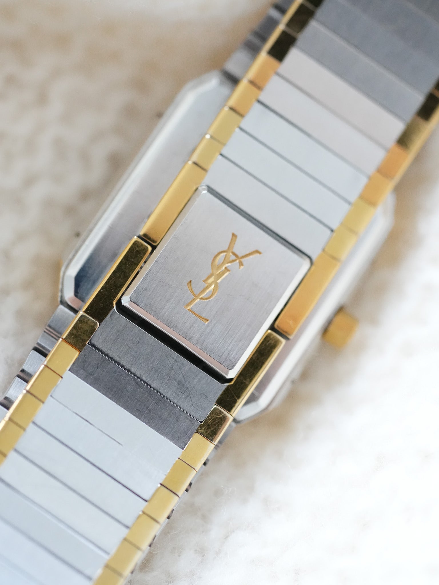 Yves Saint Laurent - YSL vintage Acero chapado en oro - 1980s 