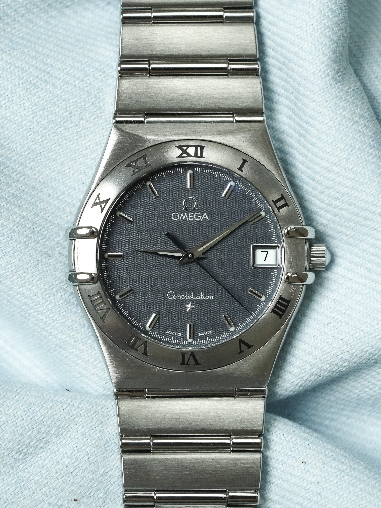 Omega - Constellation Manhattan 1512.40 Acero Esfera Gris Panal - 1998 