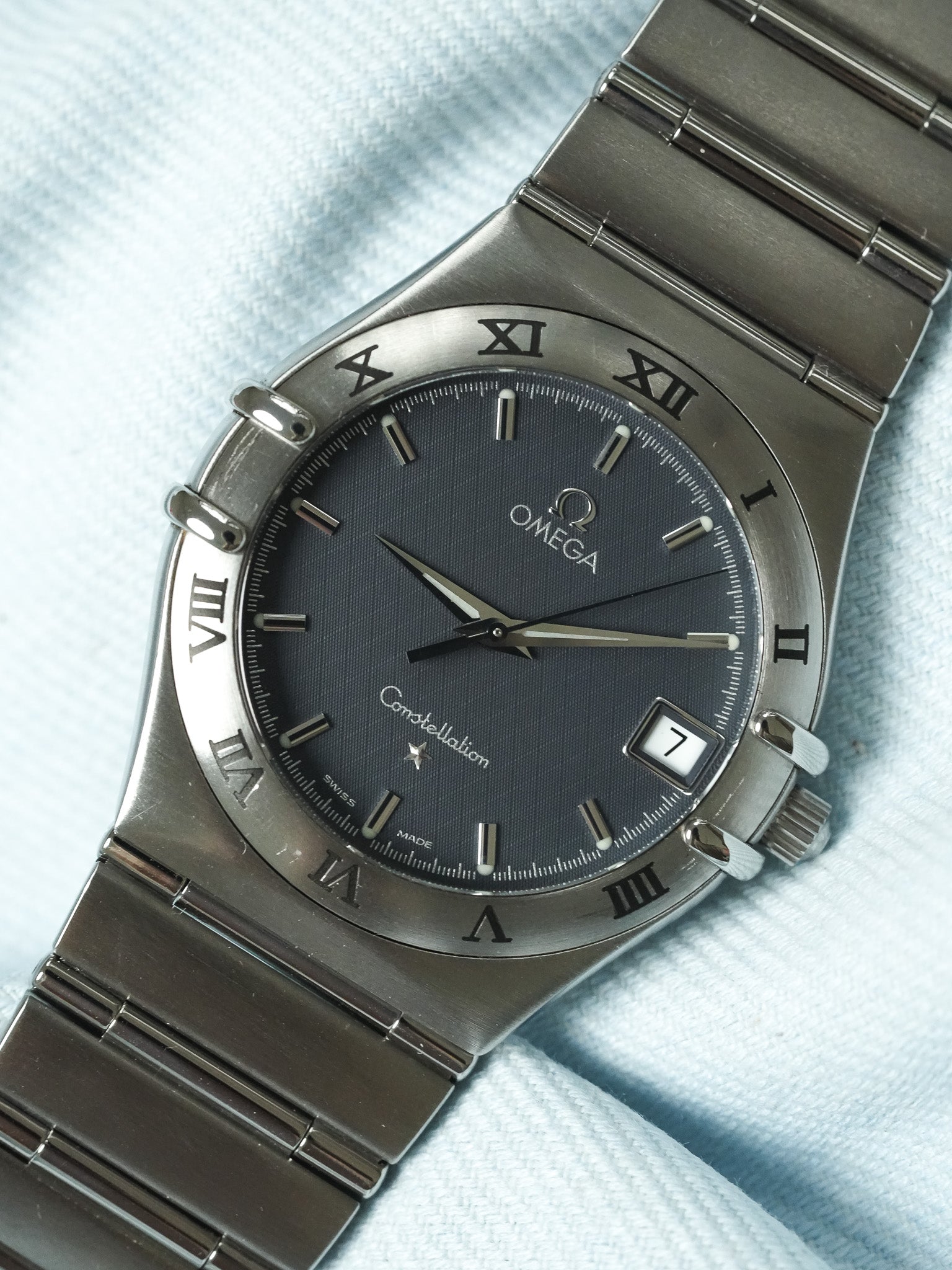 Omega - Constellation Manhattan 1512.40 Acero Esfera Gris Panal - 1998 