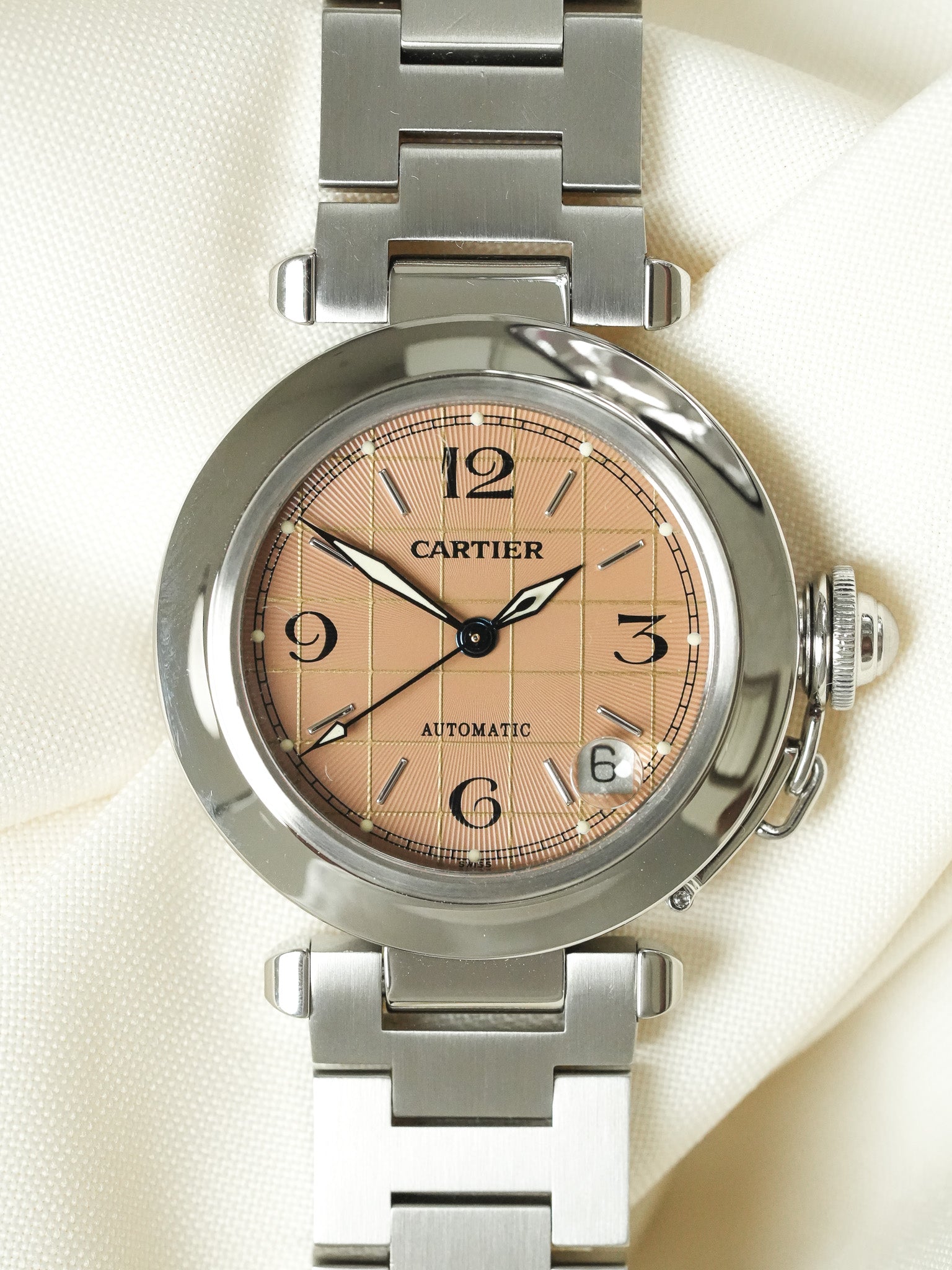 Cartier - Pasha Date 35mm Salmon Dial - 2000s 