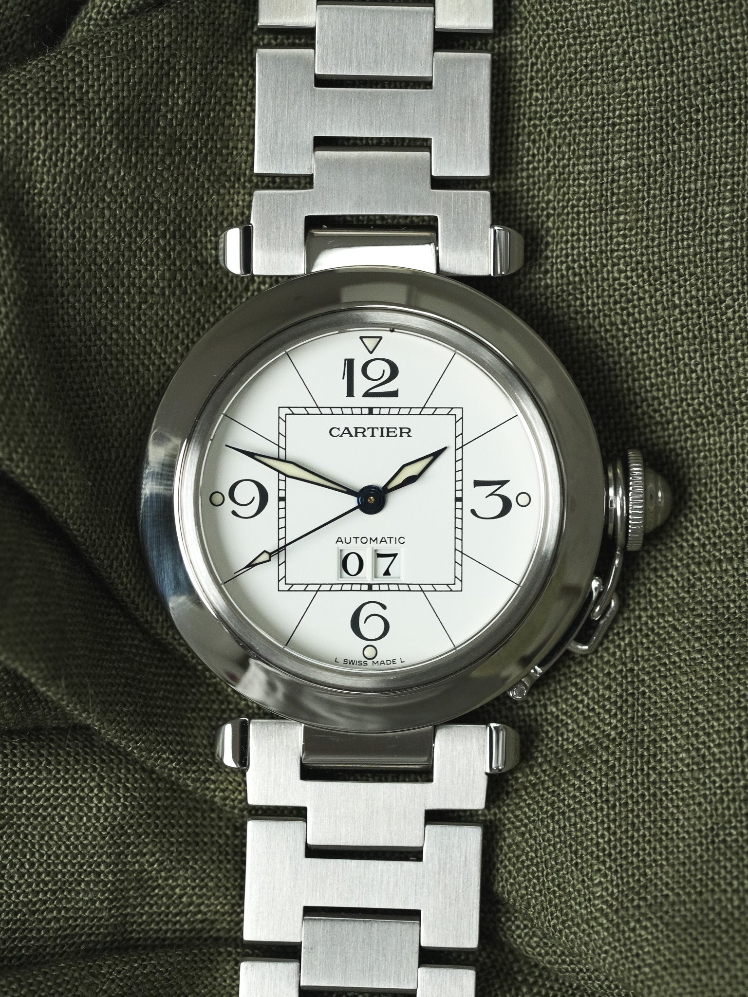 Cartier - Pasha 2475 Large White Date Steel 35mm - 2000s 