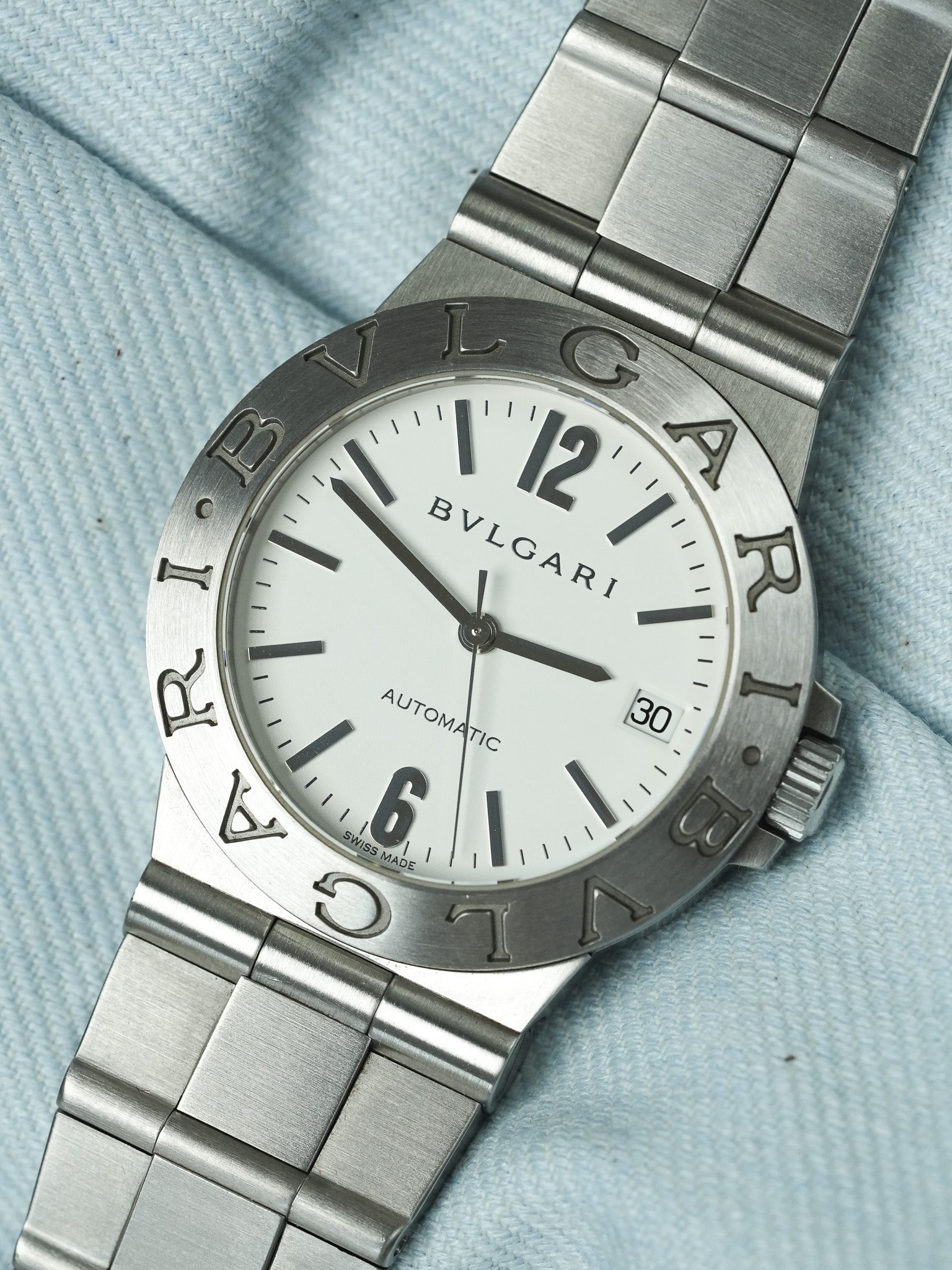 Bvlgari - LCV35S Diagono Automatic Steel White Dial - 2000s 