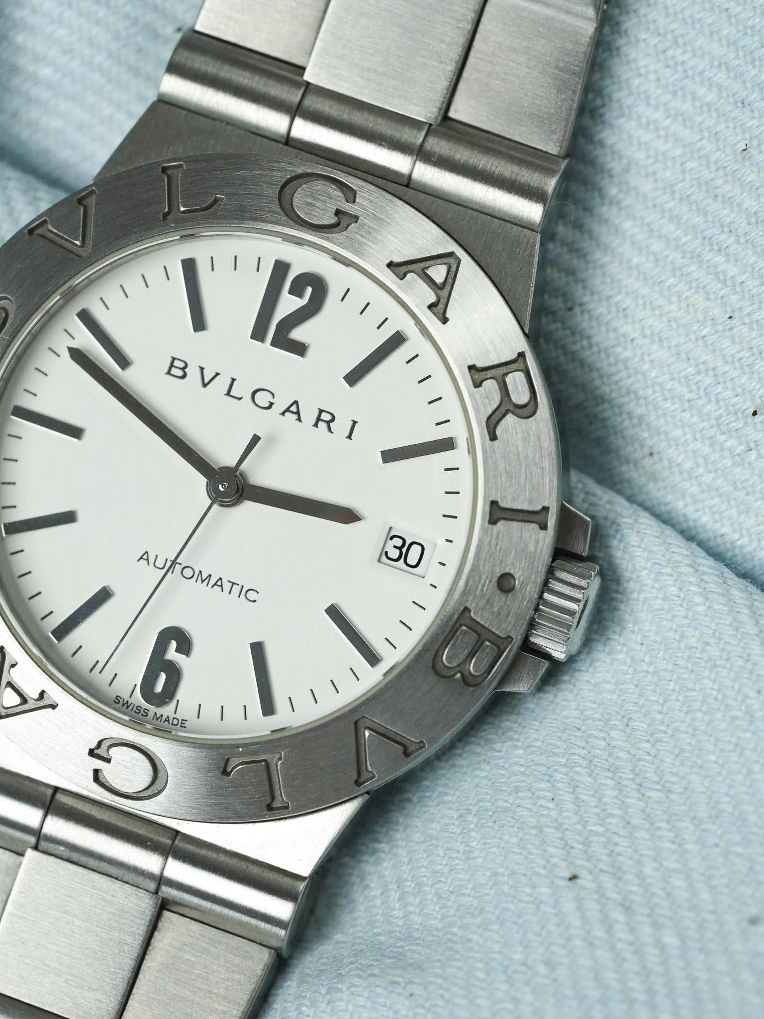 Bvlgari - LCV35S Diagono Automatic Steel White Dial - 2000s 