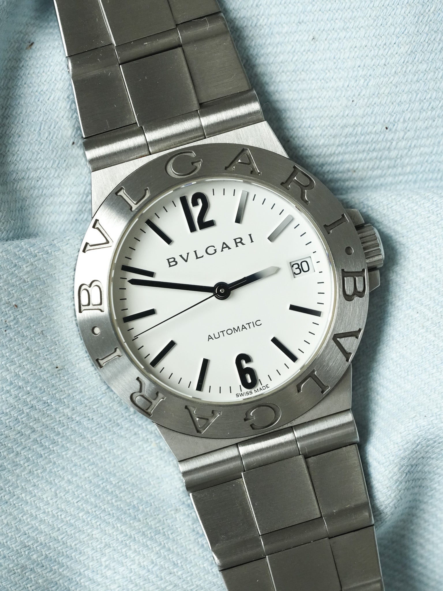 Bvlgari - LCV35S Diagono Automatic Steel White Dial - 2000s 