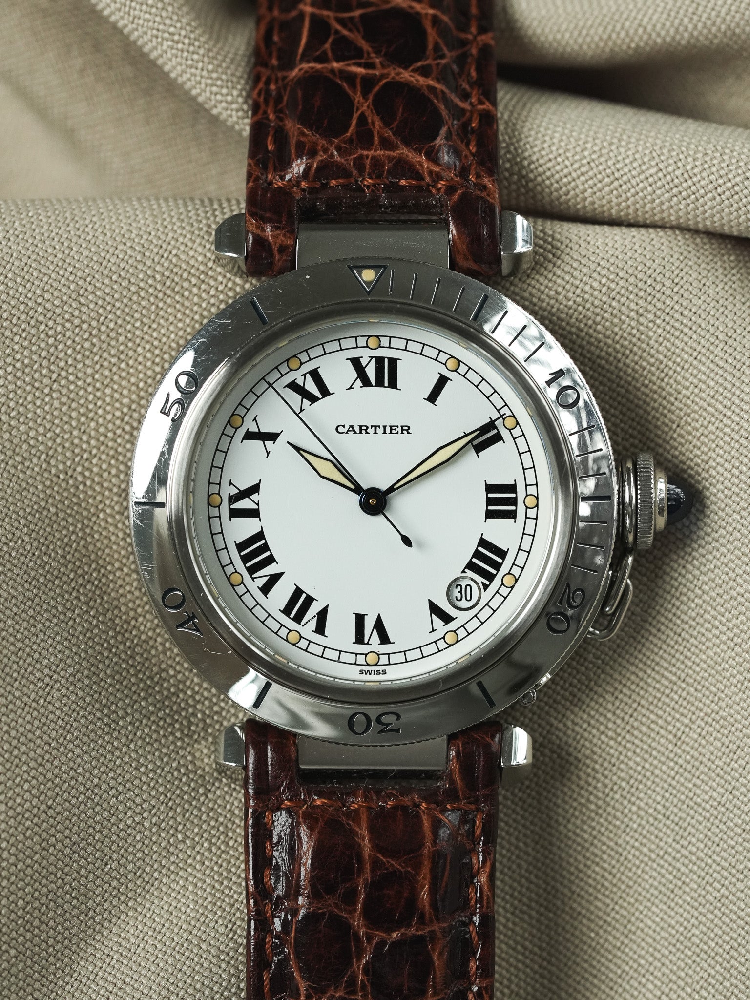 Cartier - Pasha R4020 38mm Cabochon bleu - 2000s