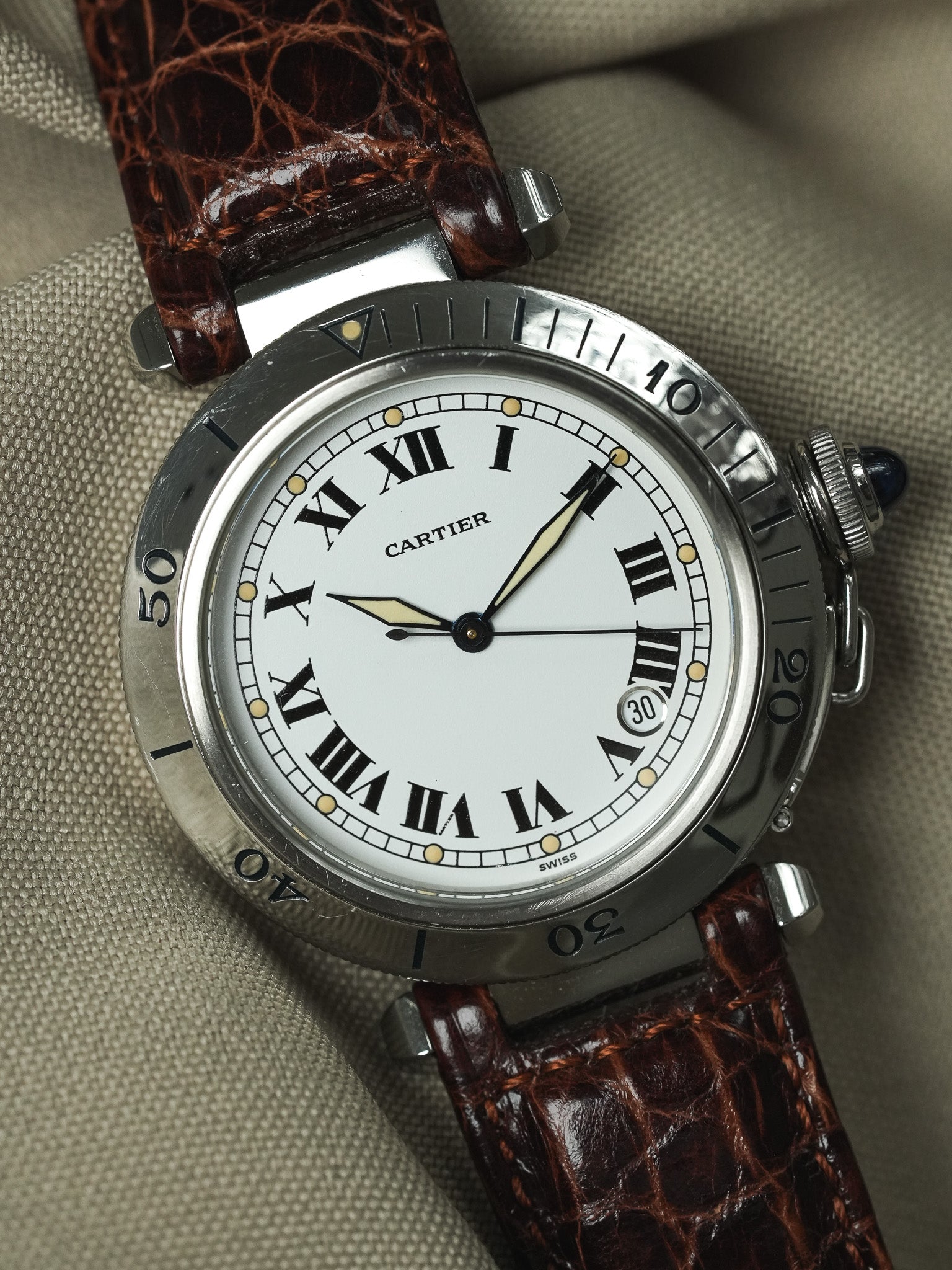 Cartier - Pasha R4020 38mm Cabochon bleu - 2000s
