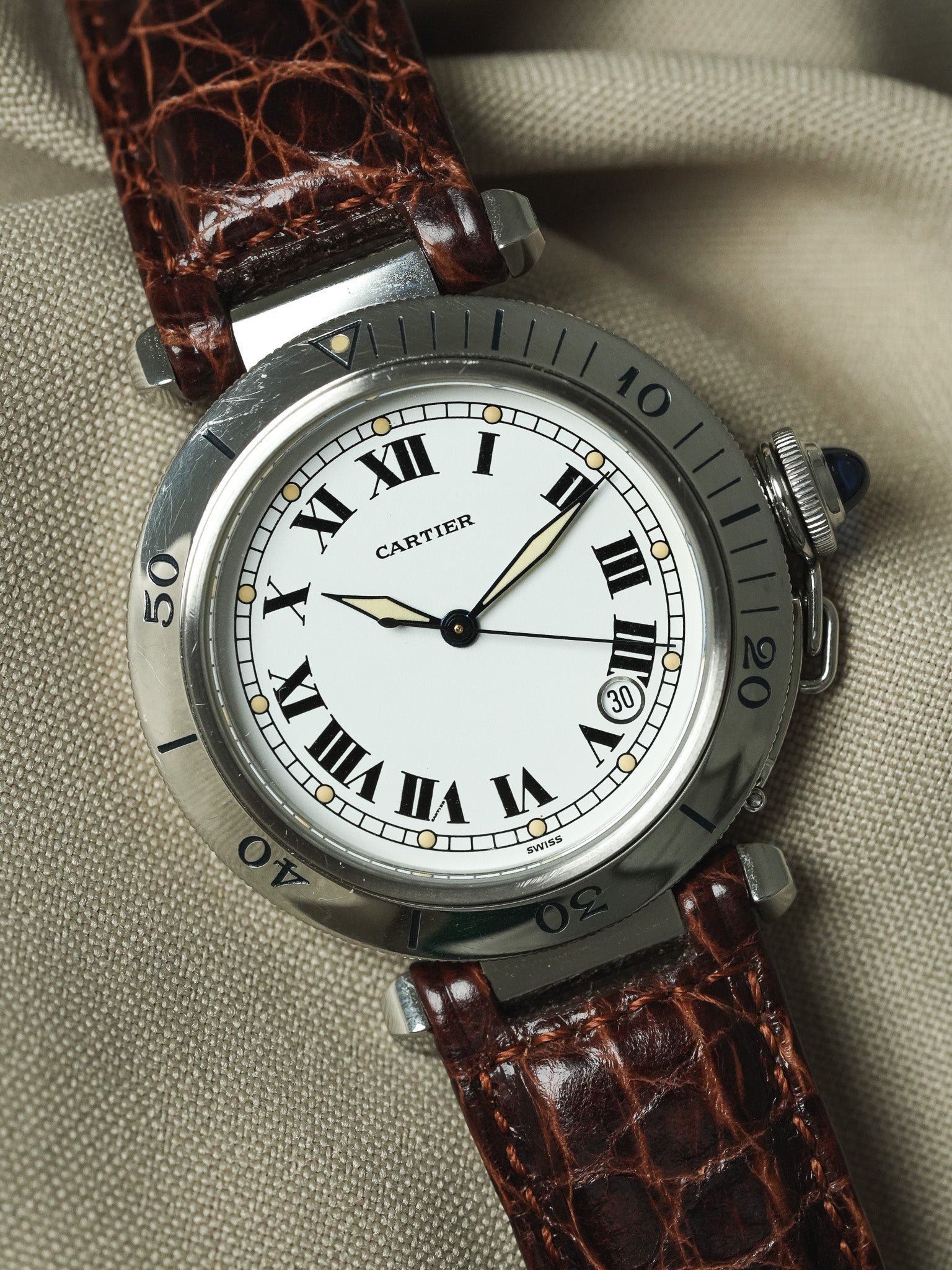 Cartier - Pasha R4020 38mm Cabochon bleu - 2000s