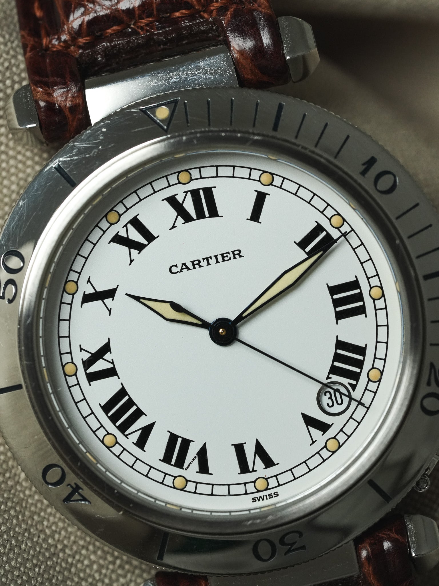 Cartier - Pasha R4020 38mm Cabochon bleu - 2000s