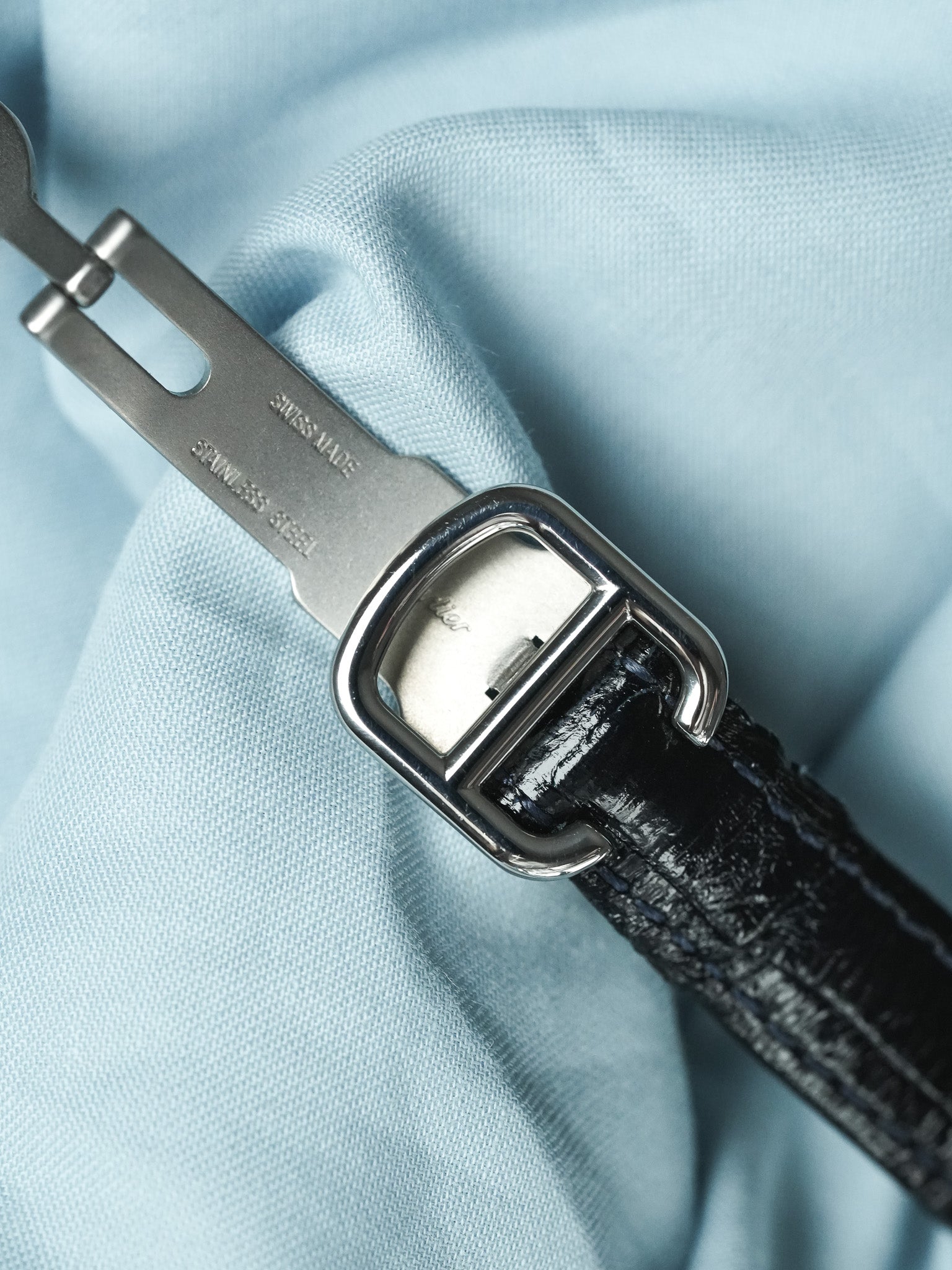 Cartier - Tank Américaine 3970 Acier Quartz Cuir bleu - 2010s