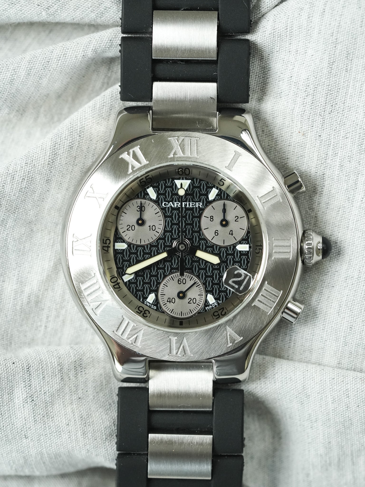 Cartier - Must Chronographe Noir 2424 - papier - 2003