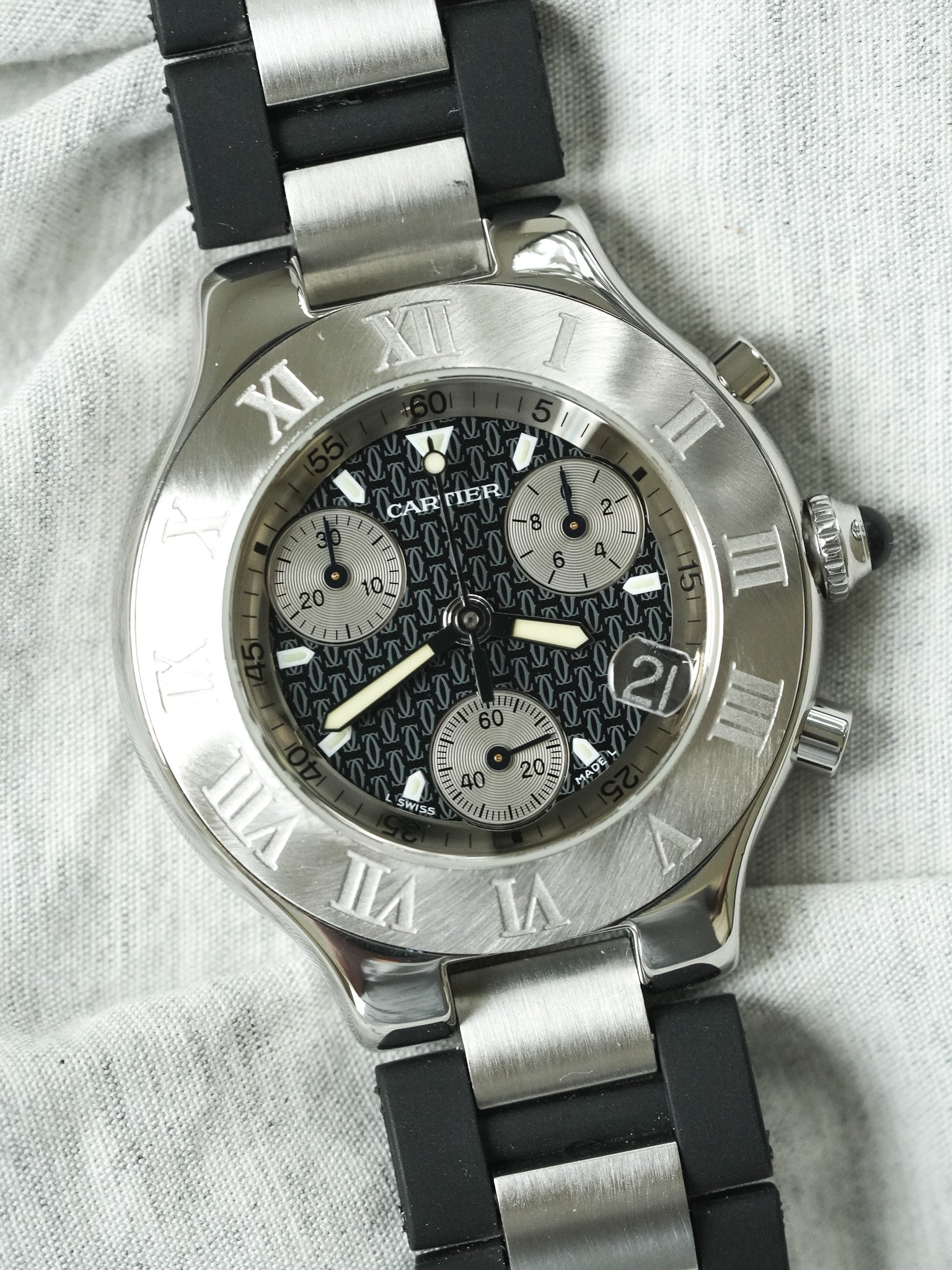 Cartier - Must Chronographe Noir 2424 - papier - 2003
