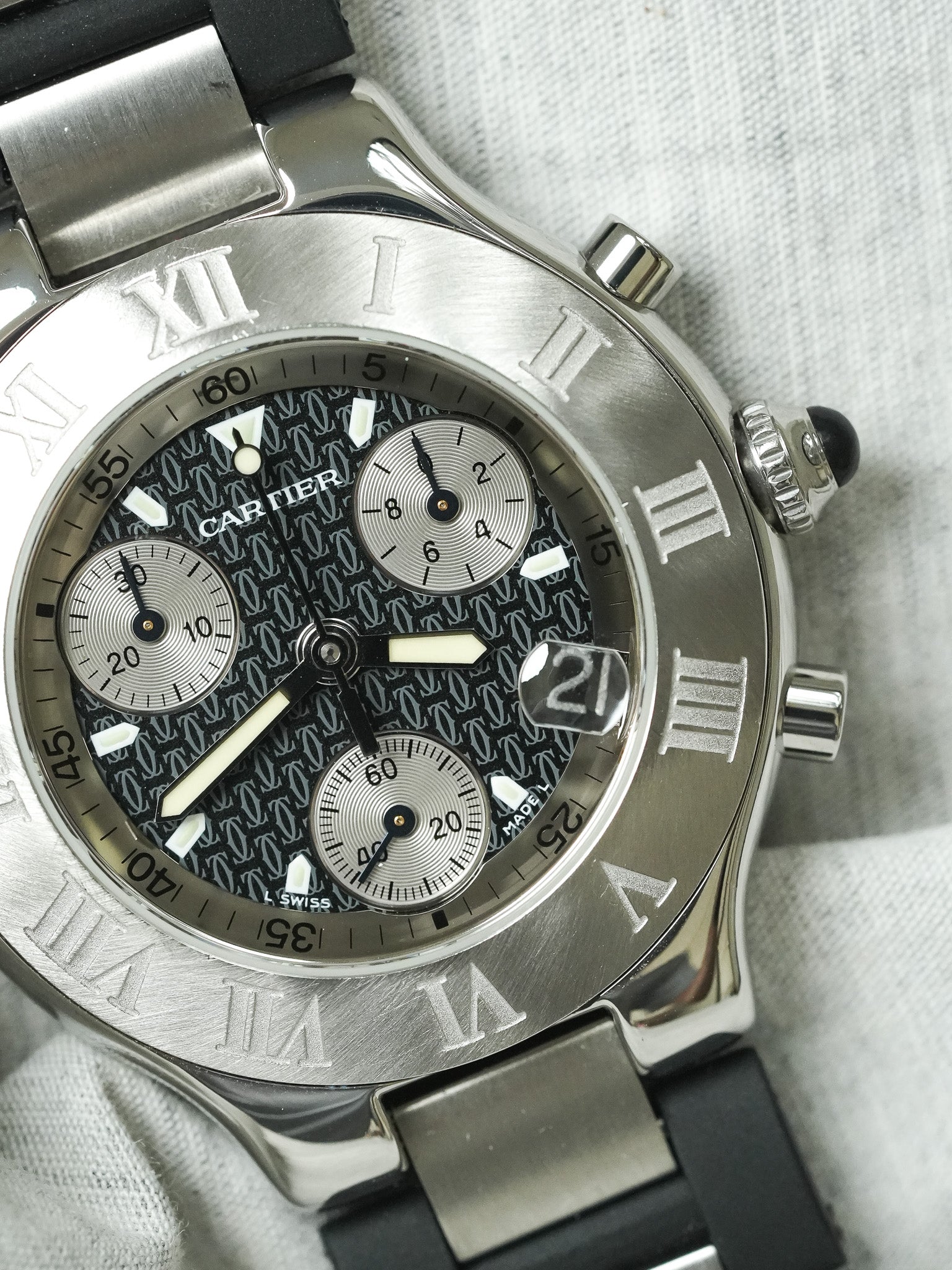 Cartier - Must Chronographe Noir 2424 - papier - 2003