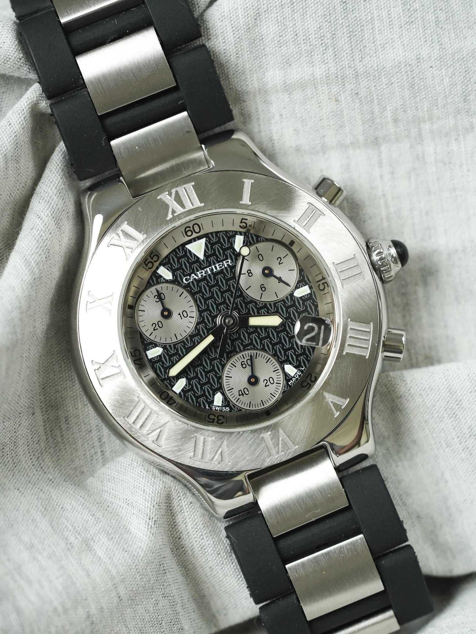 Cartier - Must Chronographe Noir 2424 - papier - 2003