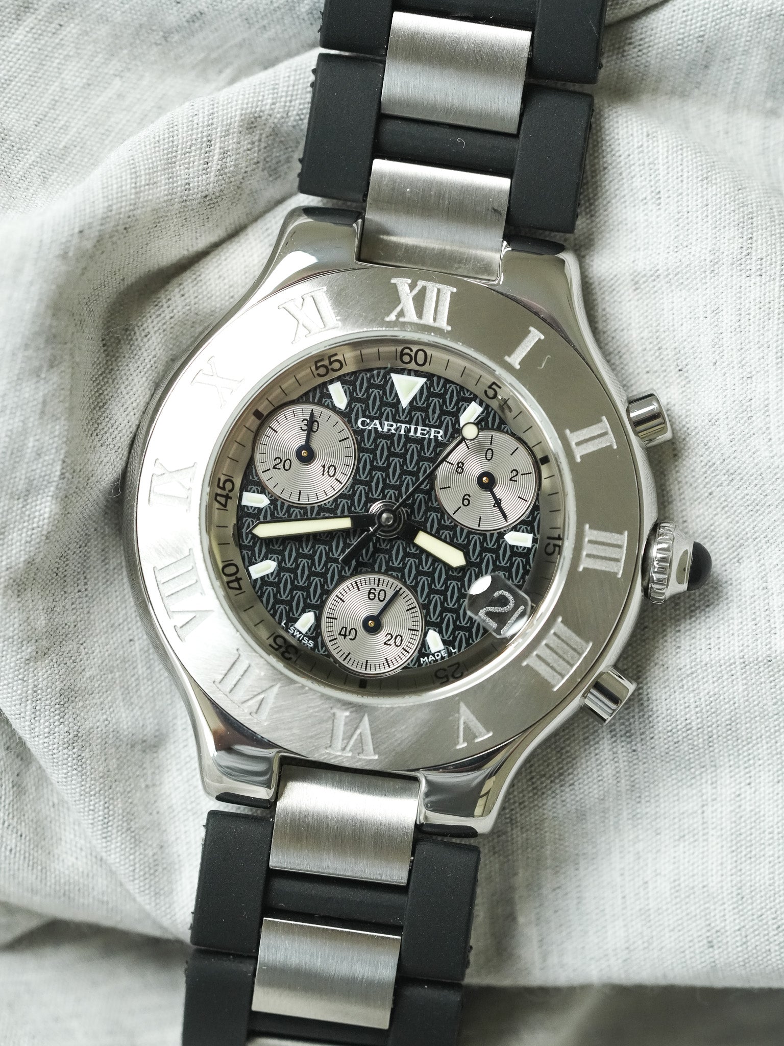 Cartier - Must Chronographe Noir 2424 - papier - 2003