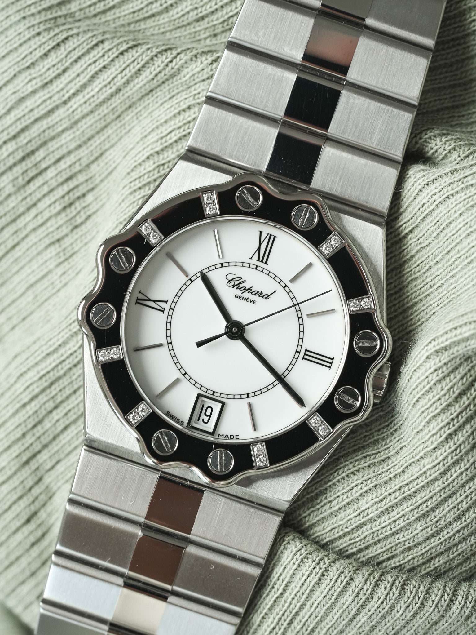 Chopard - St Moritz 8023 LUC Stahl Diamanten 32mm - 1990s 