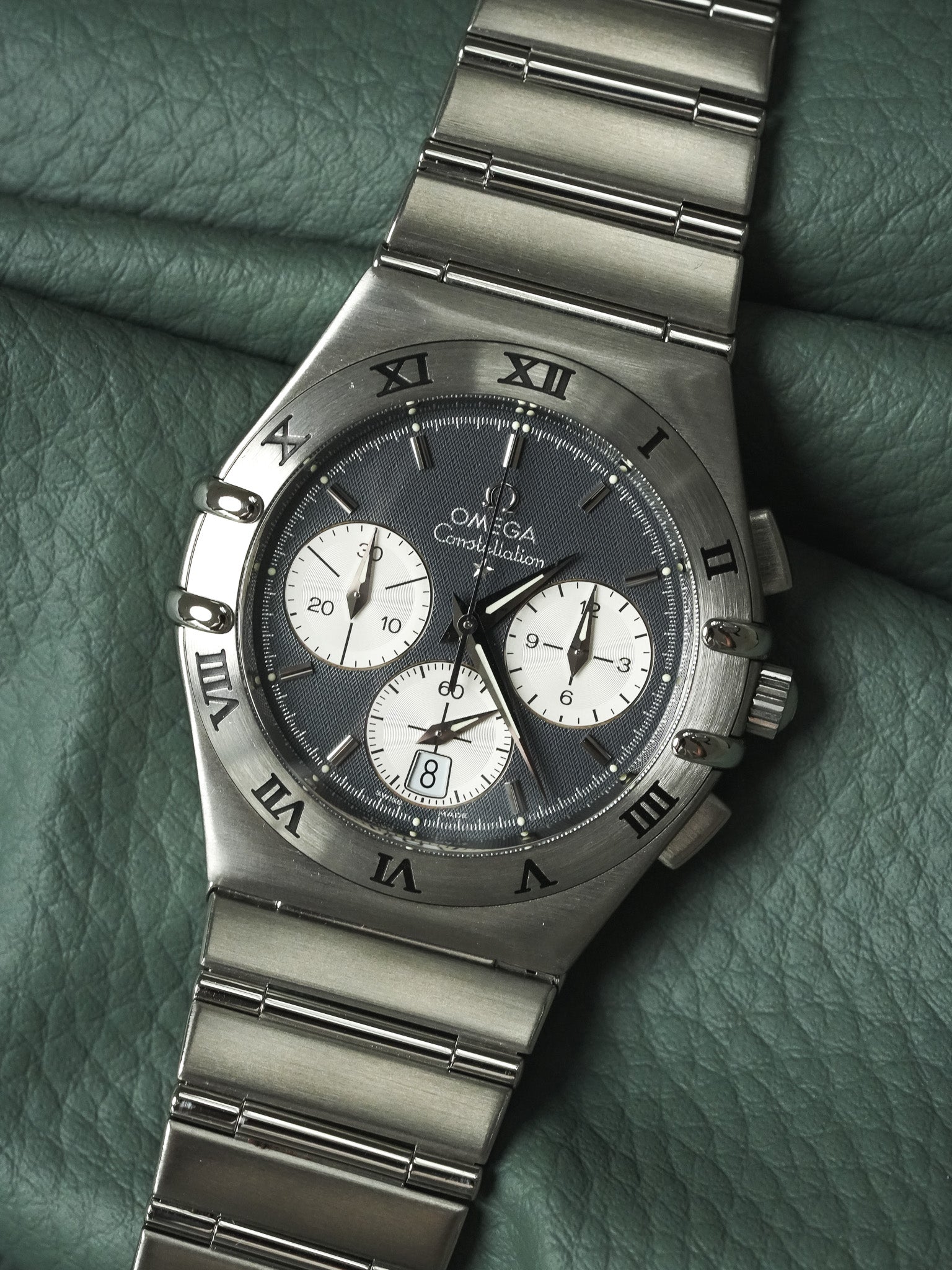 Omega - Constellation Double Eagle 1542.40 Stahl Wabenmuster Grau Zifferblatt - 1990s 