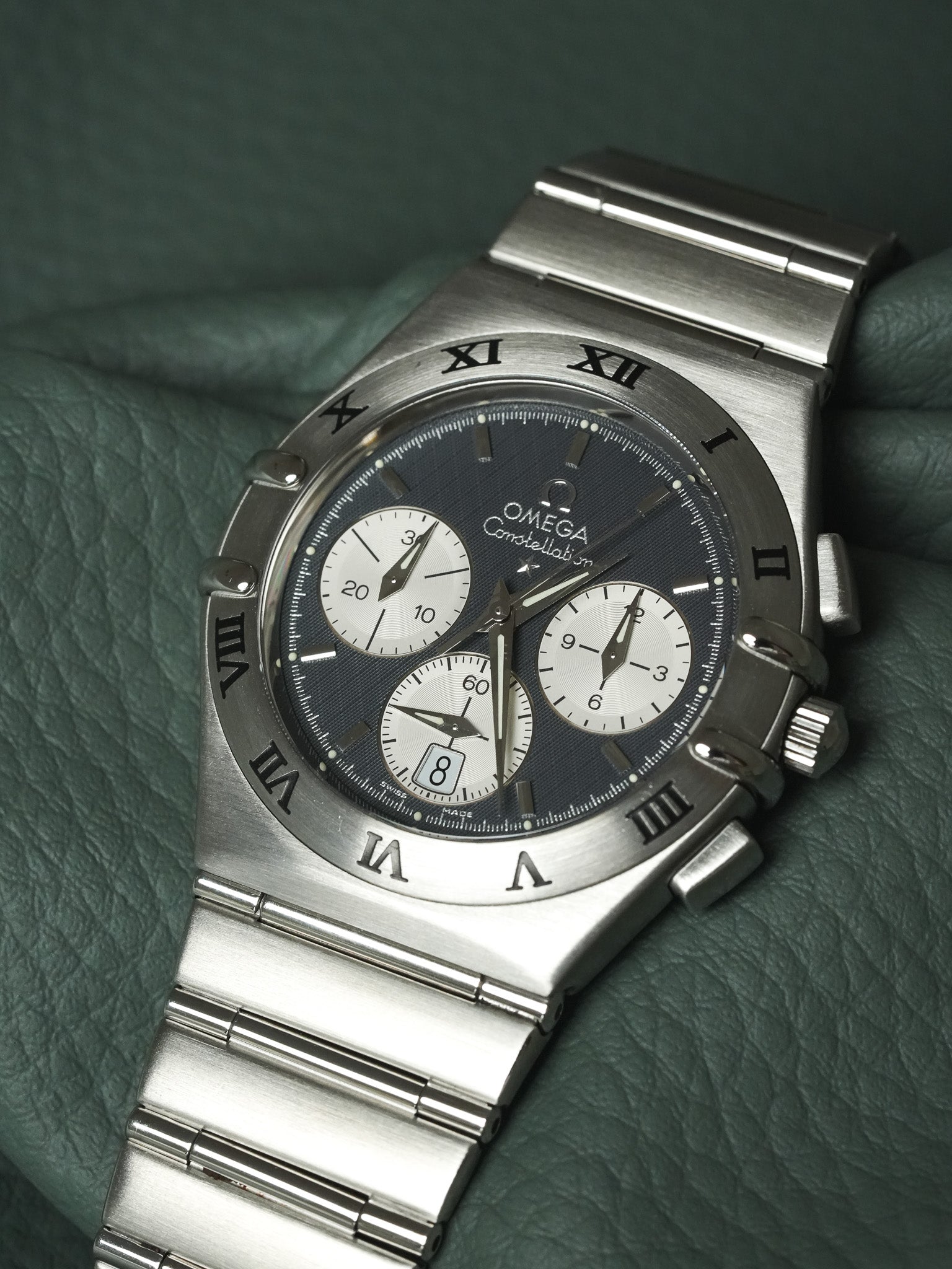 Omega - Constellation Double Eagle 1542.40 Stahl Wabenmuster Grau Zifferblatt - 1990s 