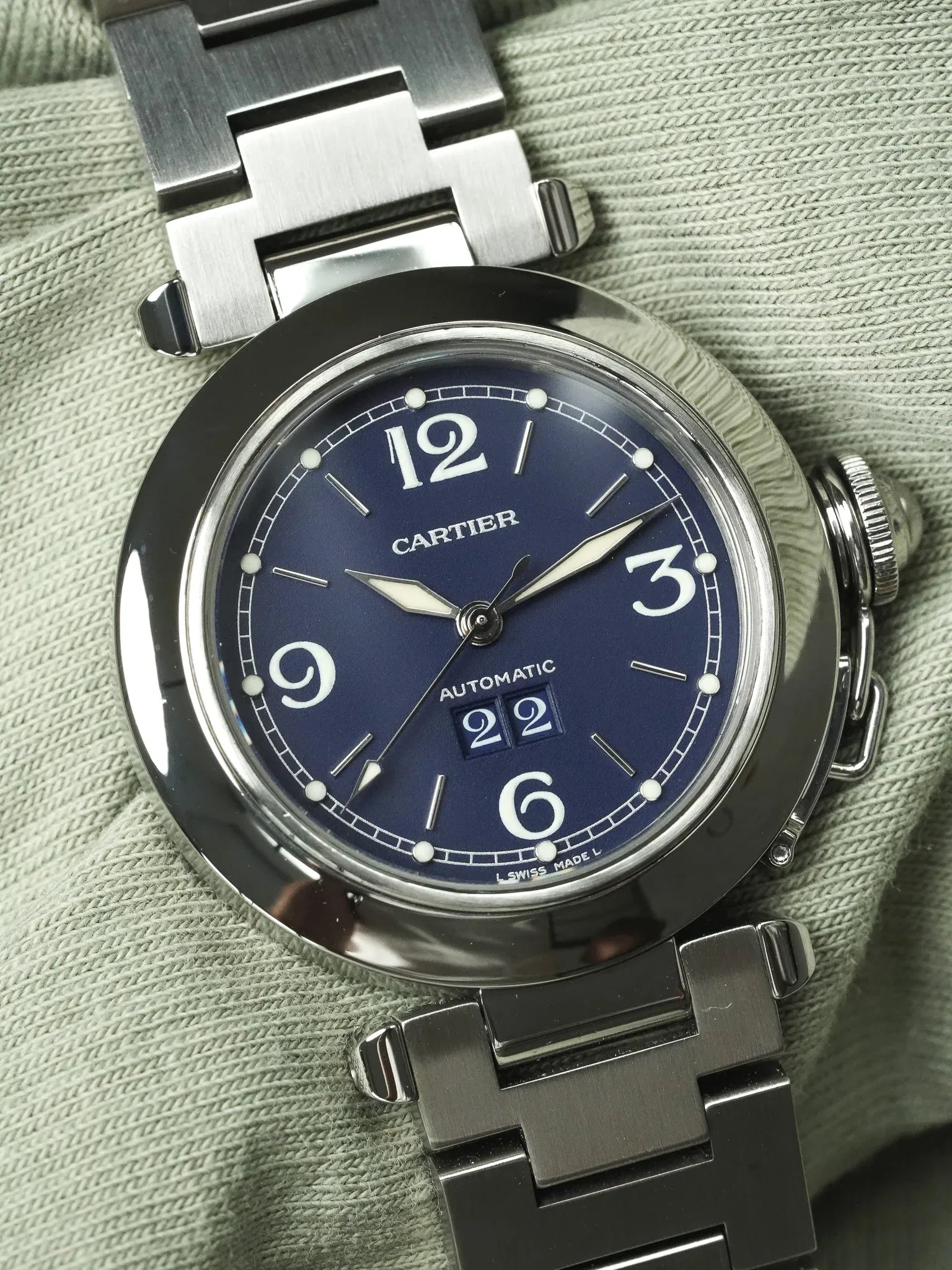 Cartier - Pasha 2475 大日期蓝钢 35毫米 - 2000年代 