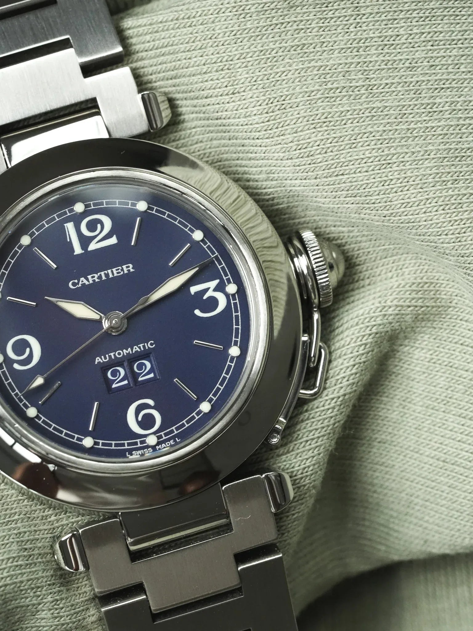 Cartier - Pasha 2475 大日期蓝钢 35毫米 - 2000年代 