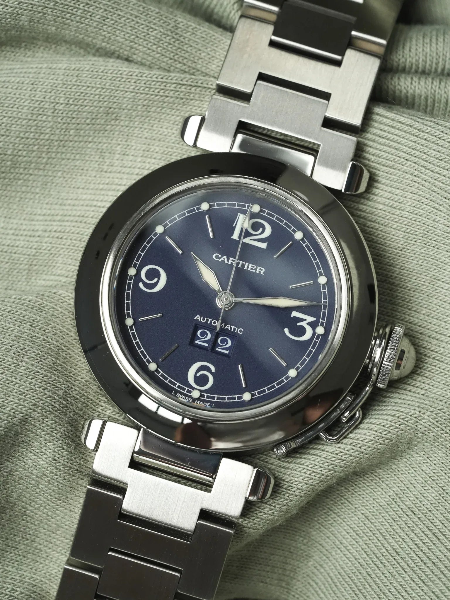 Cartier - Pasha 2475 大日期蓝钢 35毫米 - 2000年代 