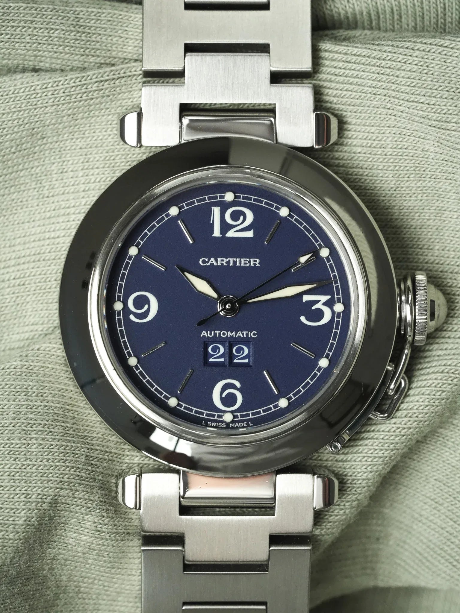 Cartier - Pasha 2475 大日期蓝钢 35毫米 - 2000年代 