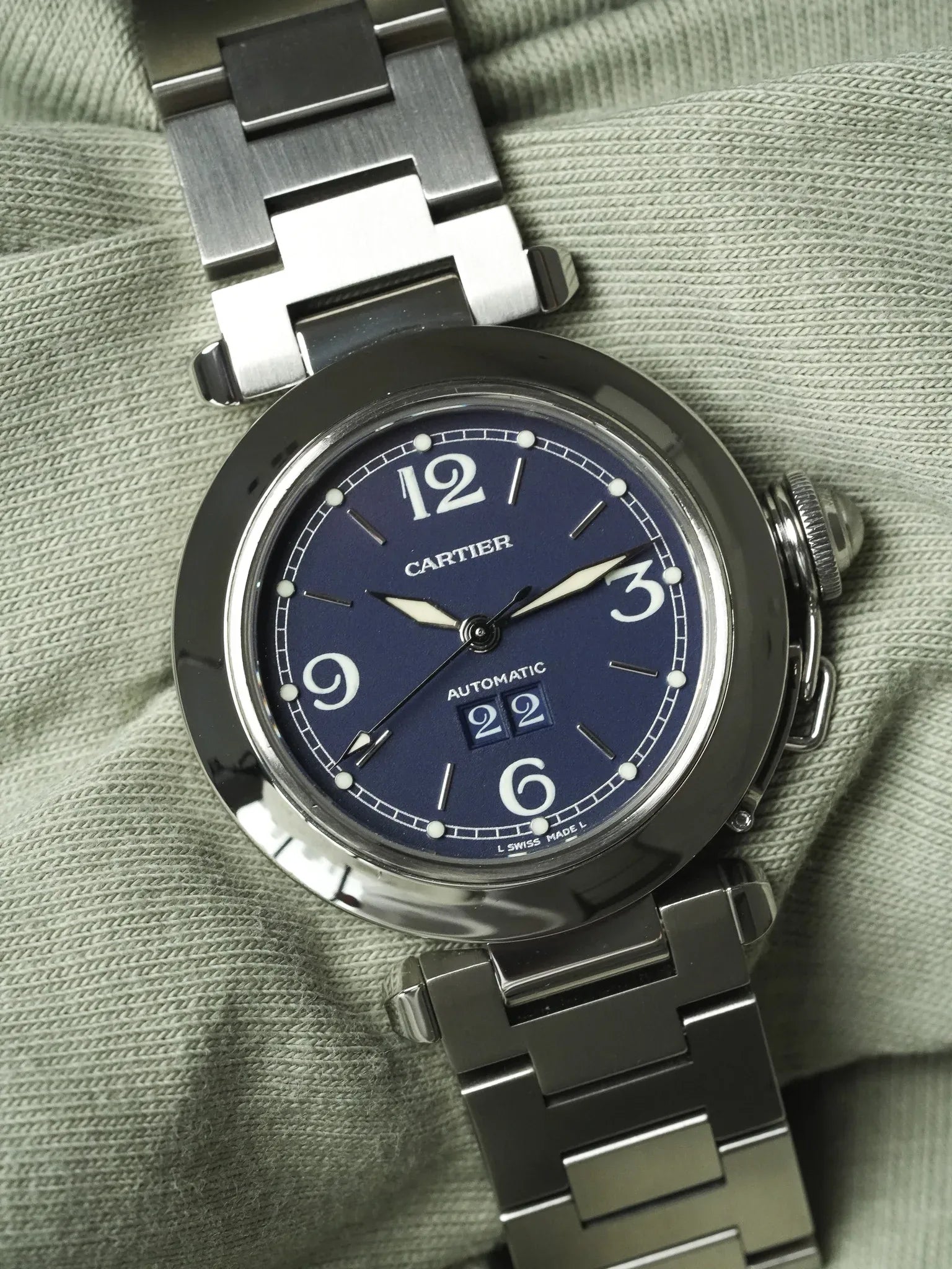 Cartier - Pasha 2475 大日期蓝钢 35毫米 - 2000年代 