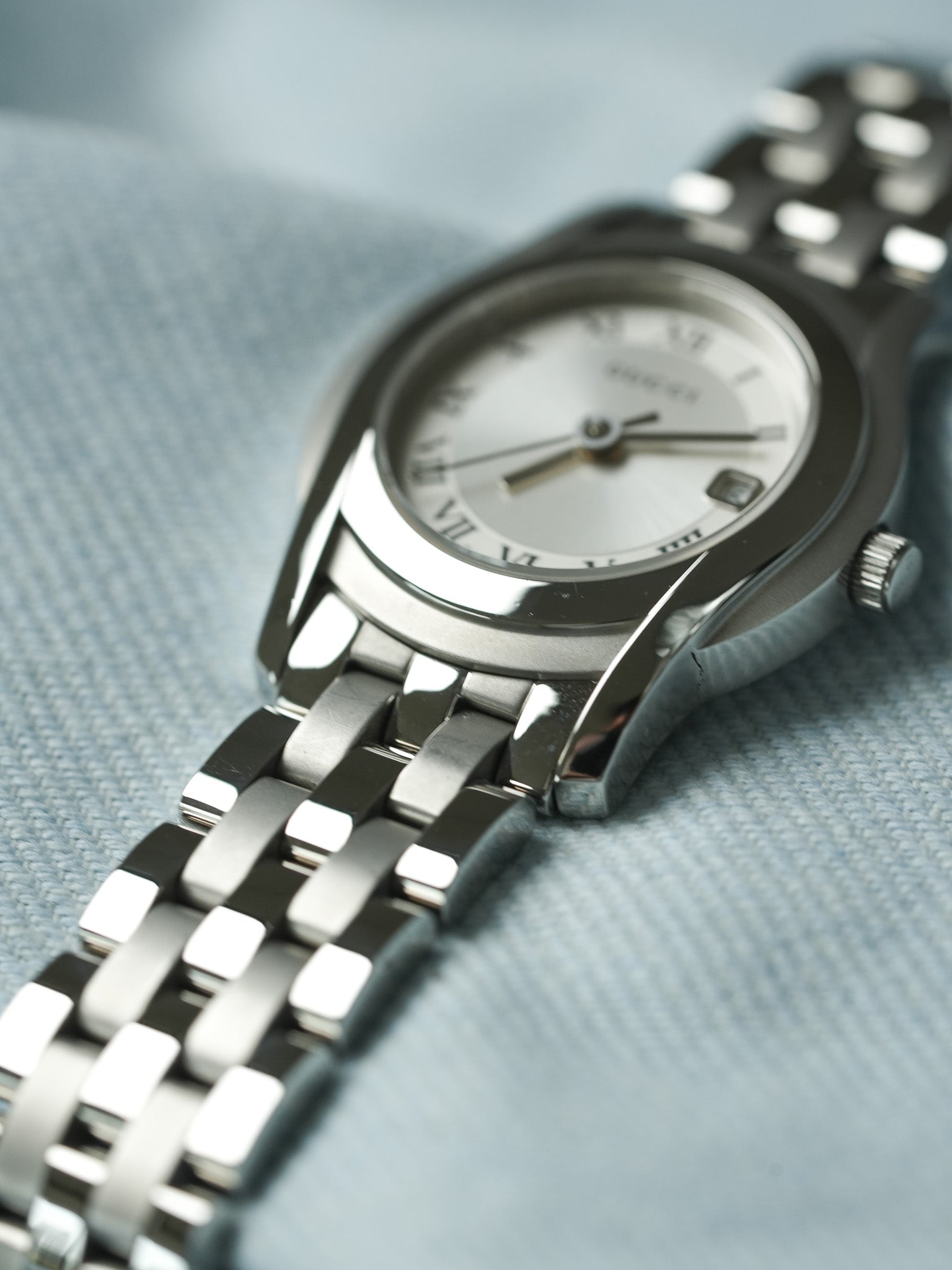 Gucci - Ronde Acier Poli & Brossé Bracelet maille acier 27mm - 2010s