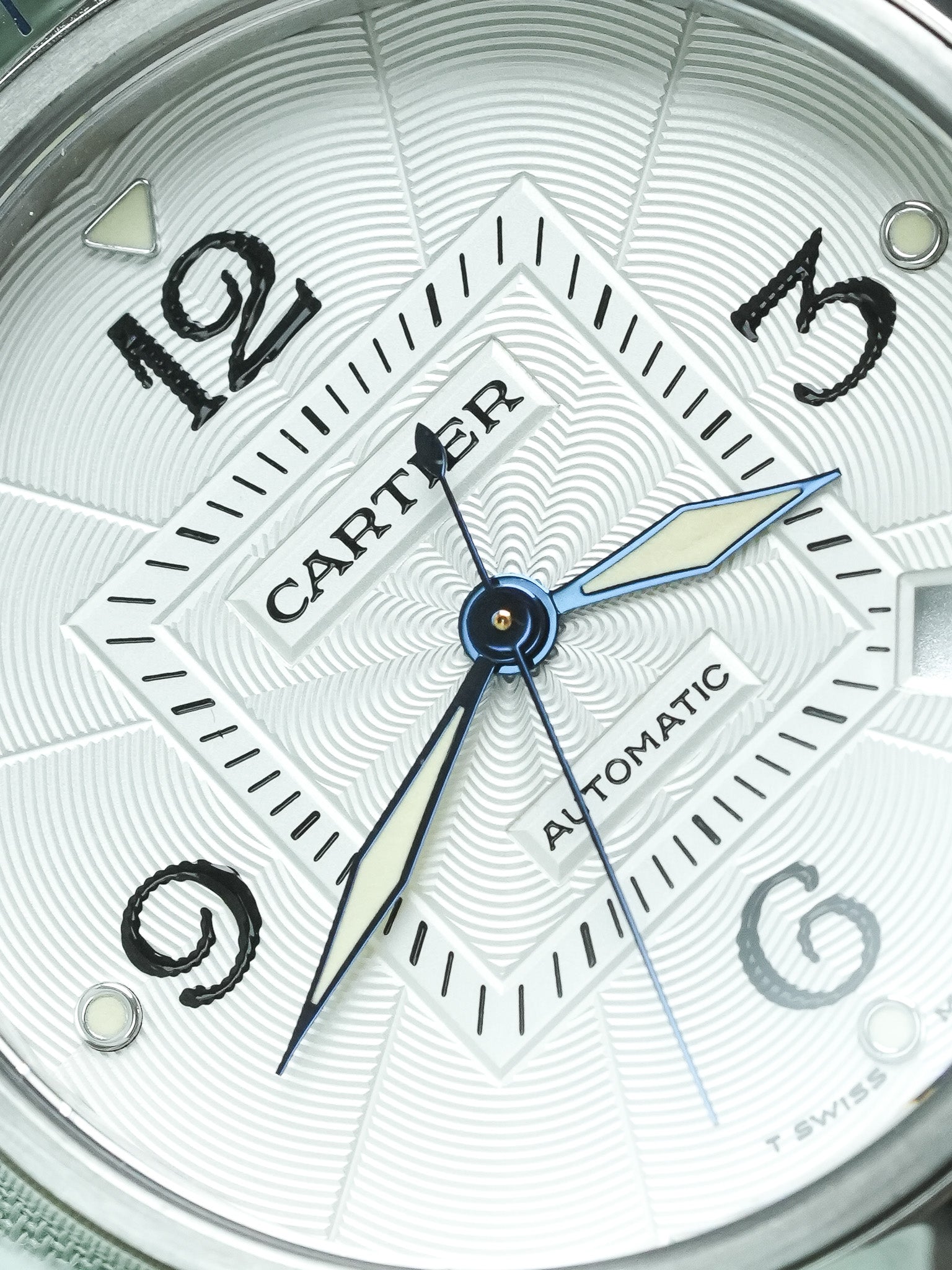 Cartier - Pasha 2378 Guilloché 38mm Steel Case Back Crystal - 1990s 