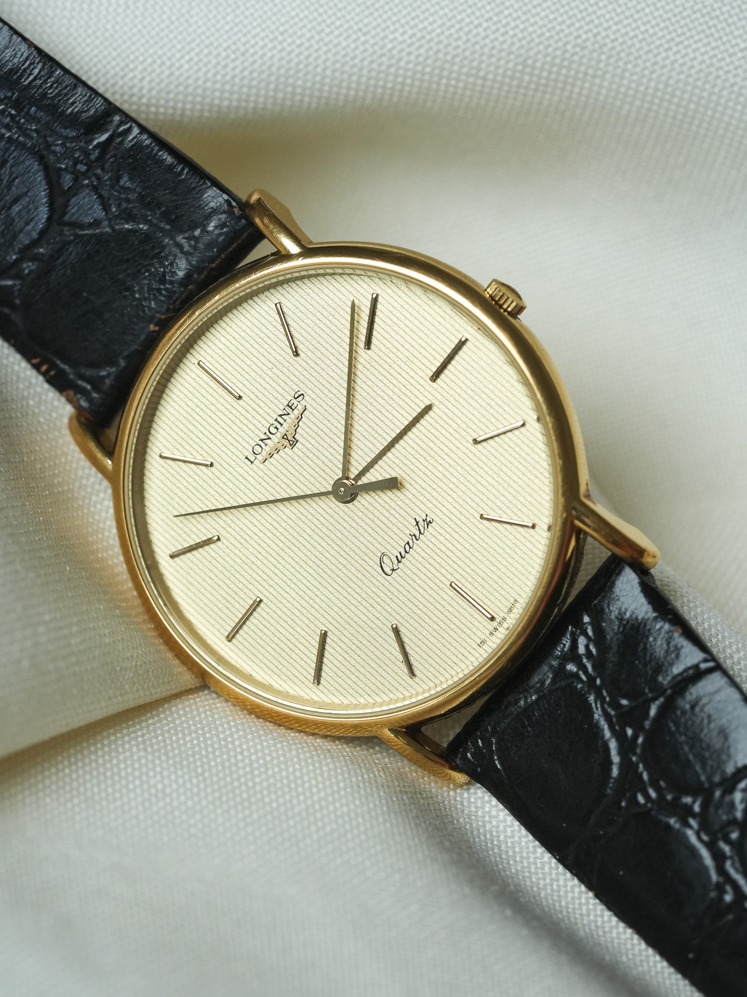 Longines - Gold Tapisserie Zifferblatt Champagner Quarz - 1980s 