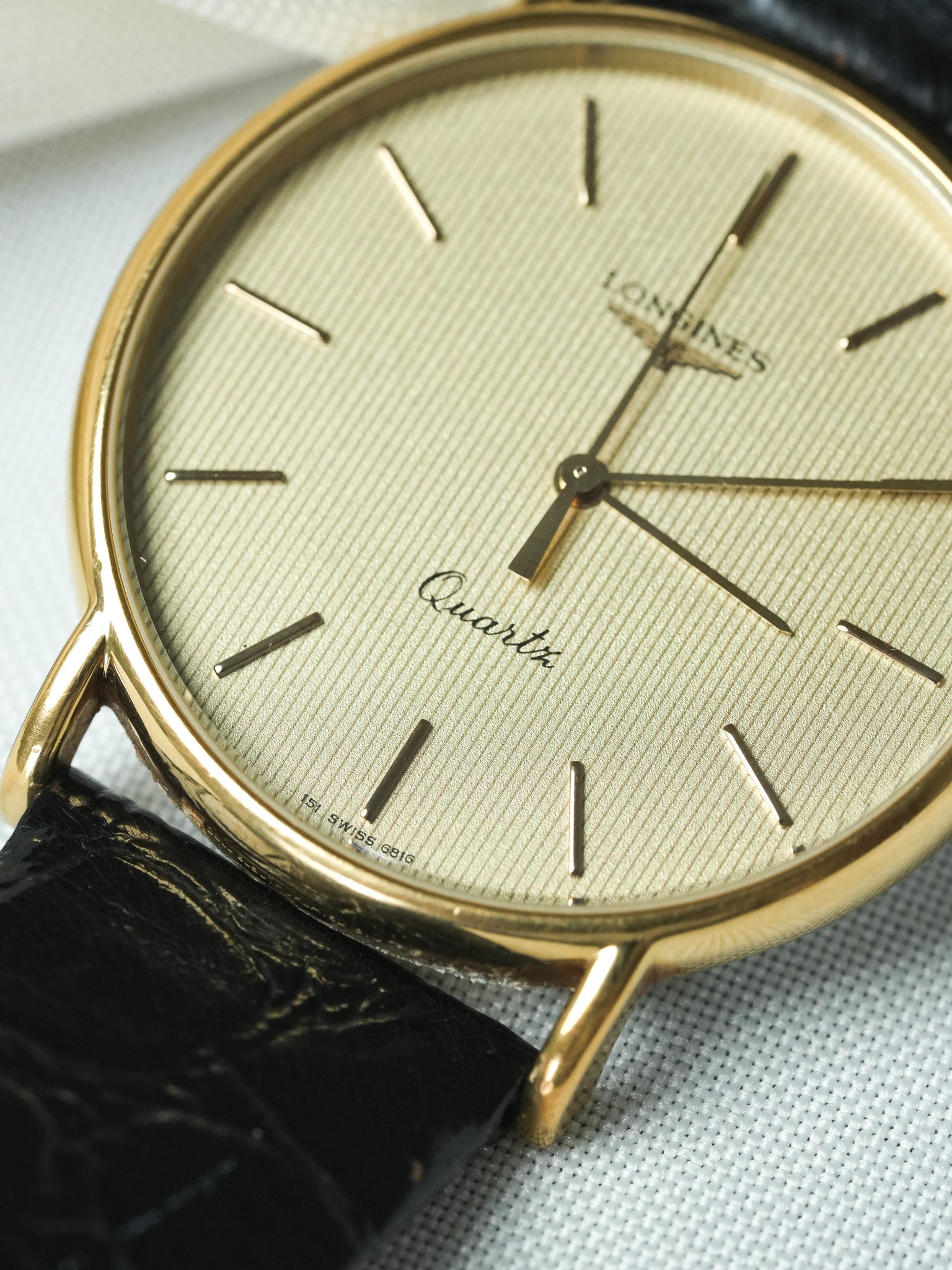 Longines - Gold Tapisserie Zifferblatt Champagner Quarz - 1980s 