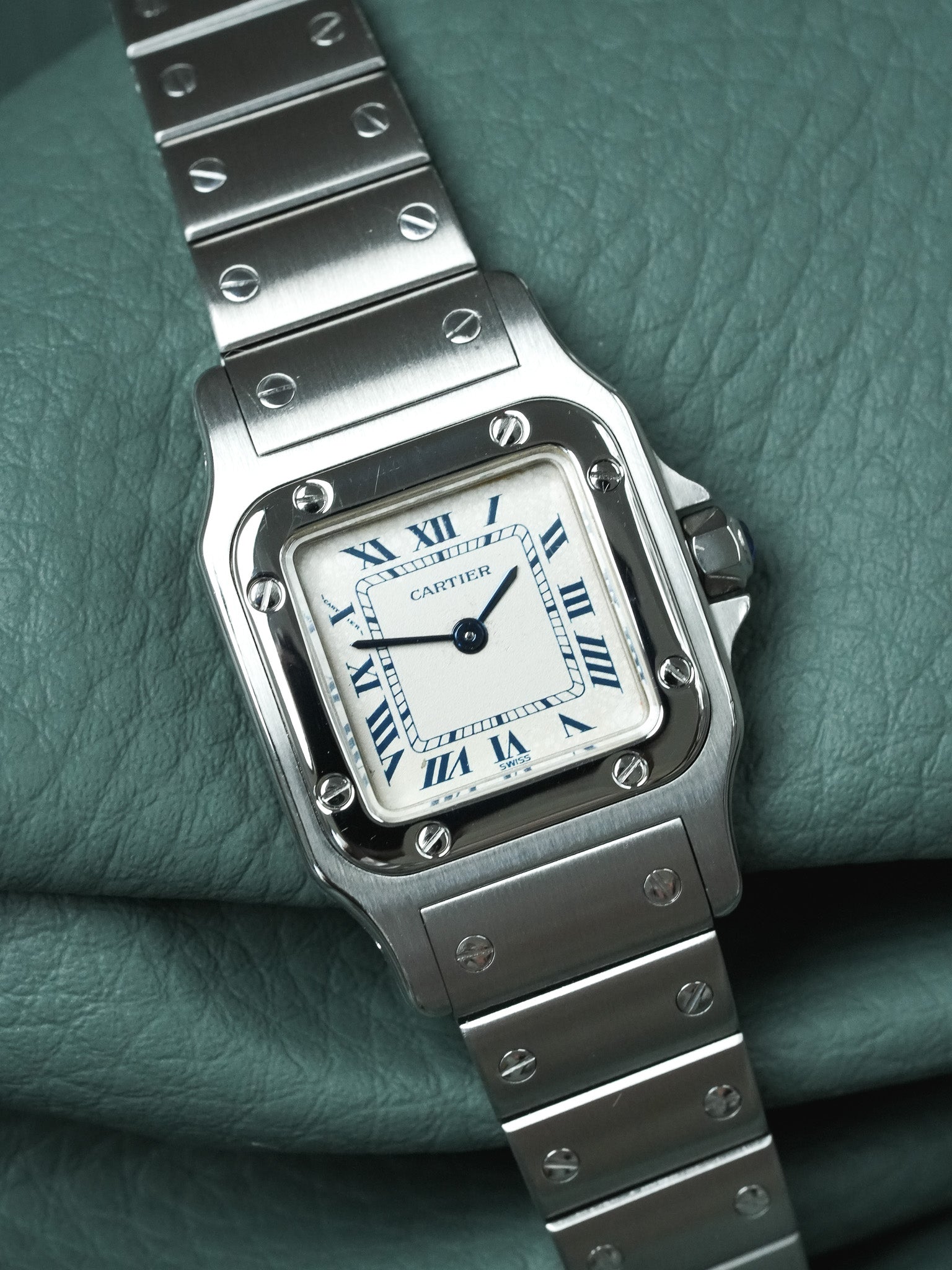 Cartier - Santos 9057 Acier chiffres romain bleu 24mm - 1991