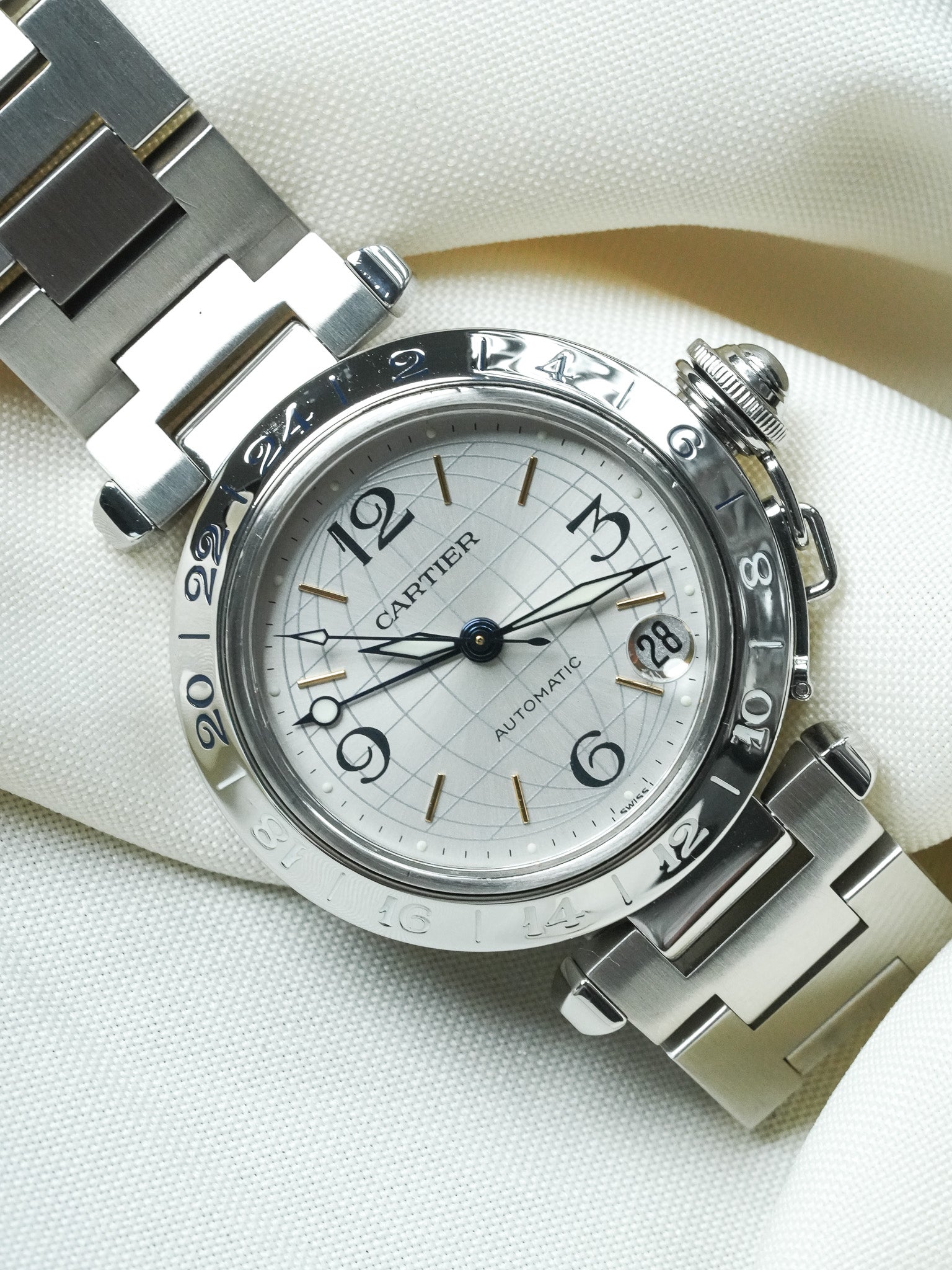 Cartier - Pasha GMT 35mm Cadran Argent Top condition - 2000s