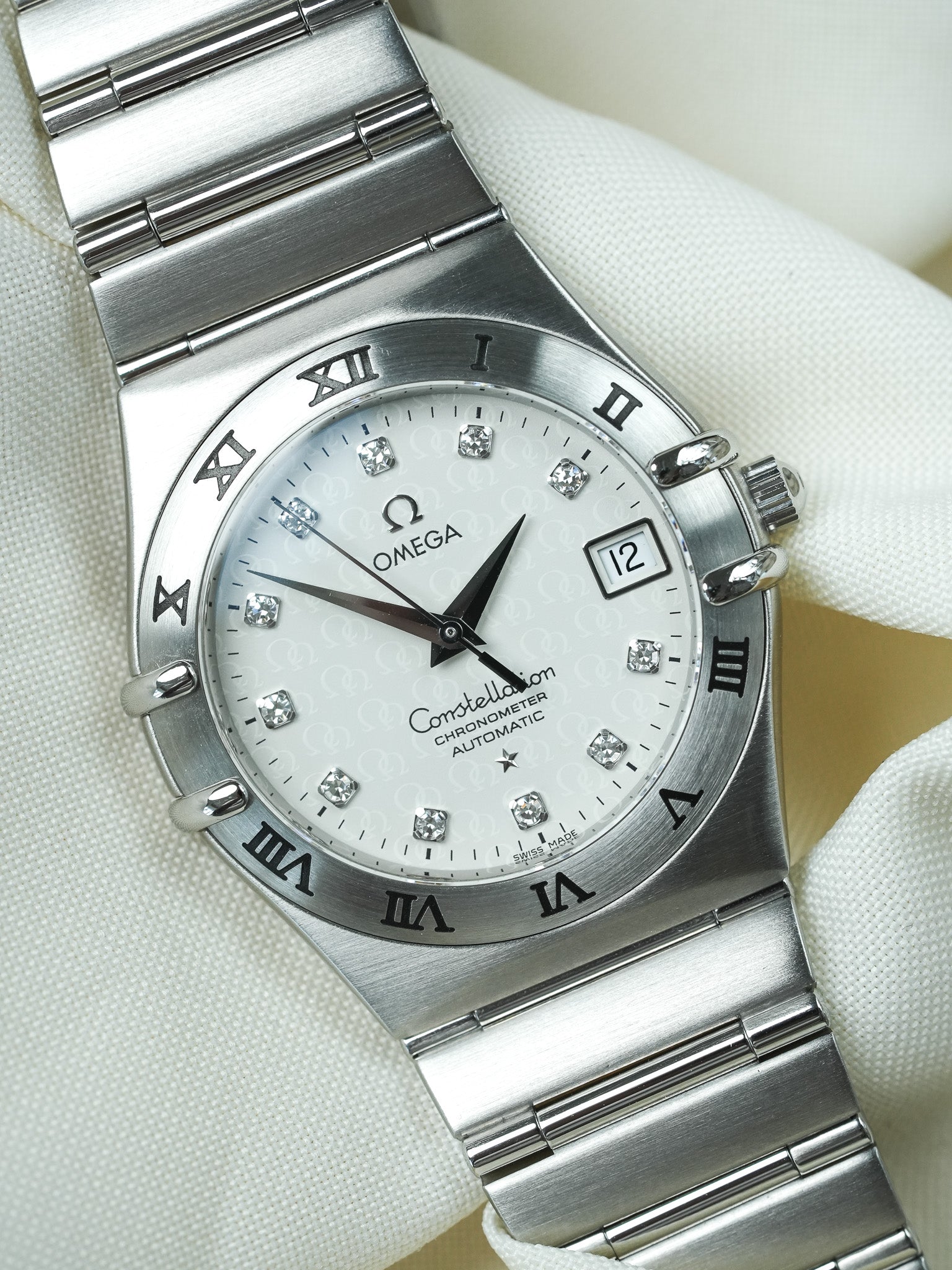 Omega - Constellation Manhattan "50th Anniversary" 1504.35 Acier Cadran Diamants - 2000s