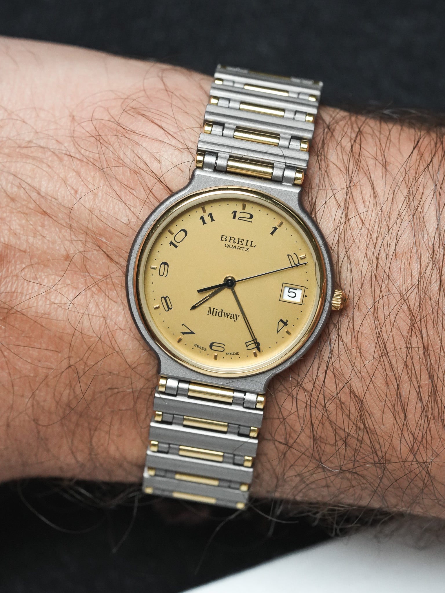 Breil - Gris Mat Or Cadran Or - Neuve de stock - 1990s