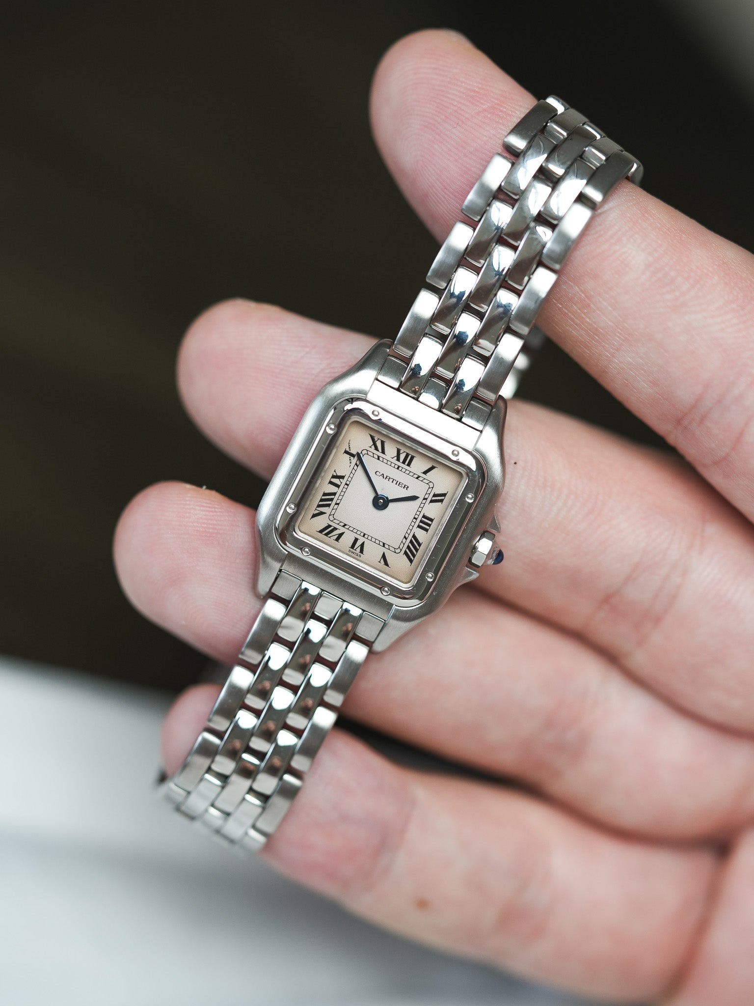 Cartier - Panthere 钢 24mm 玫瑰色表盘 参考 1320 - 1990s 