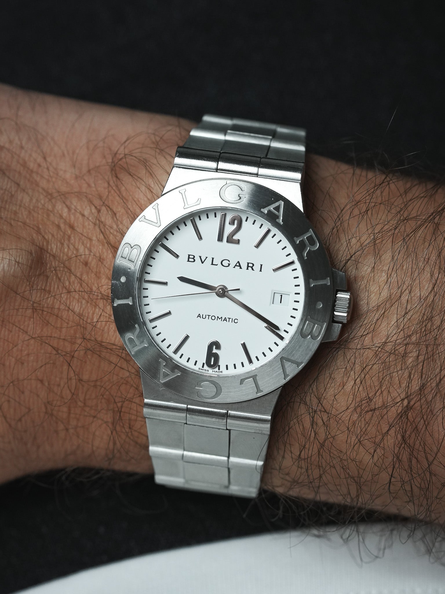 Bvlgari - Diagono Bracelet acier cadran blanc - 2005