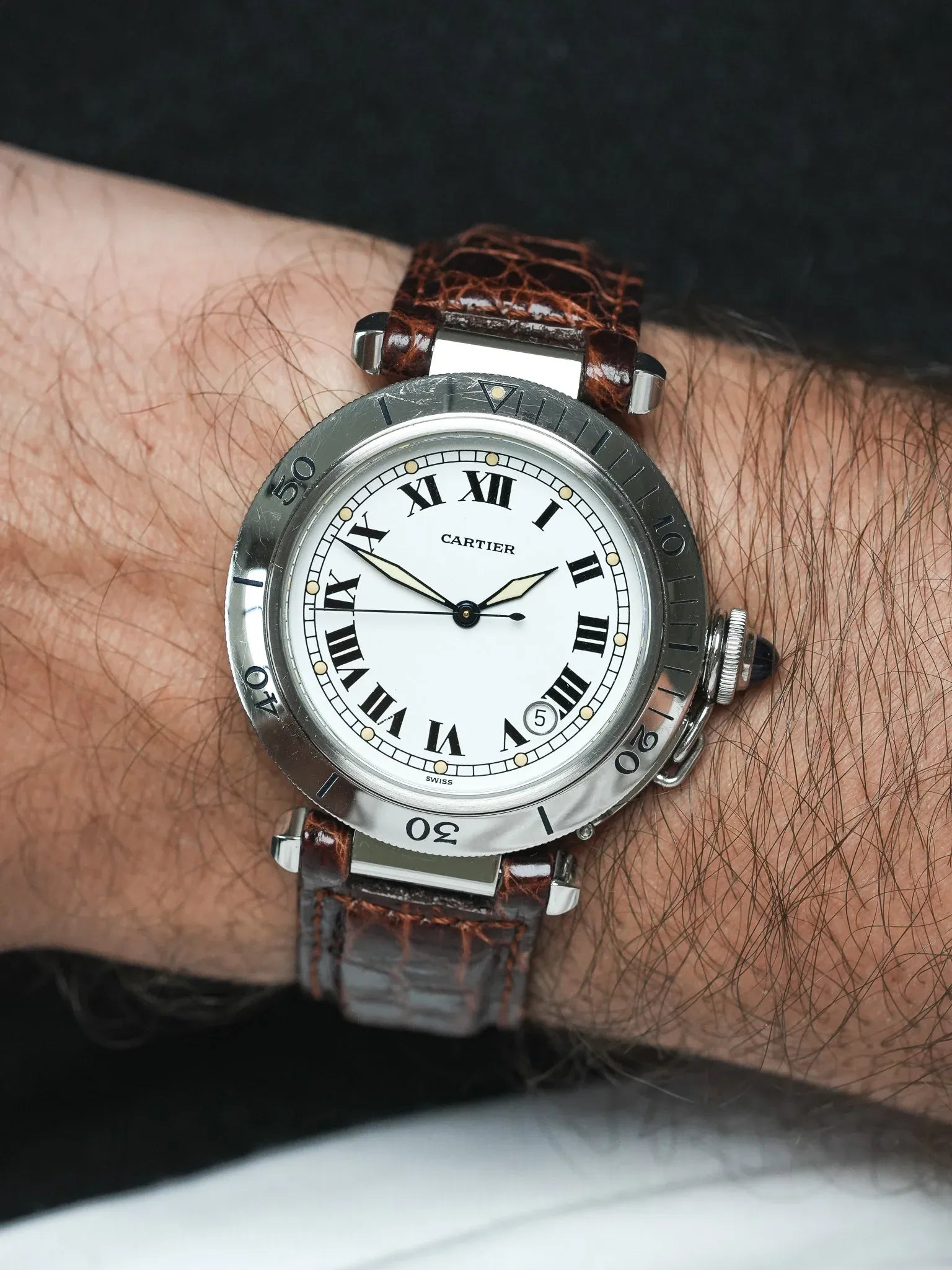 Cartier - Pasha R4020 38mm 蓝色凸圆宝石 - 2000年代 