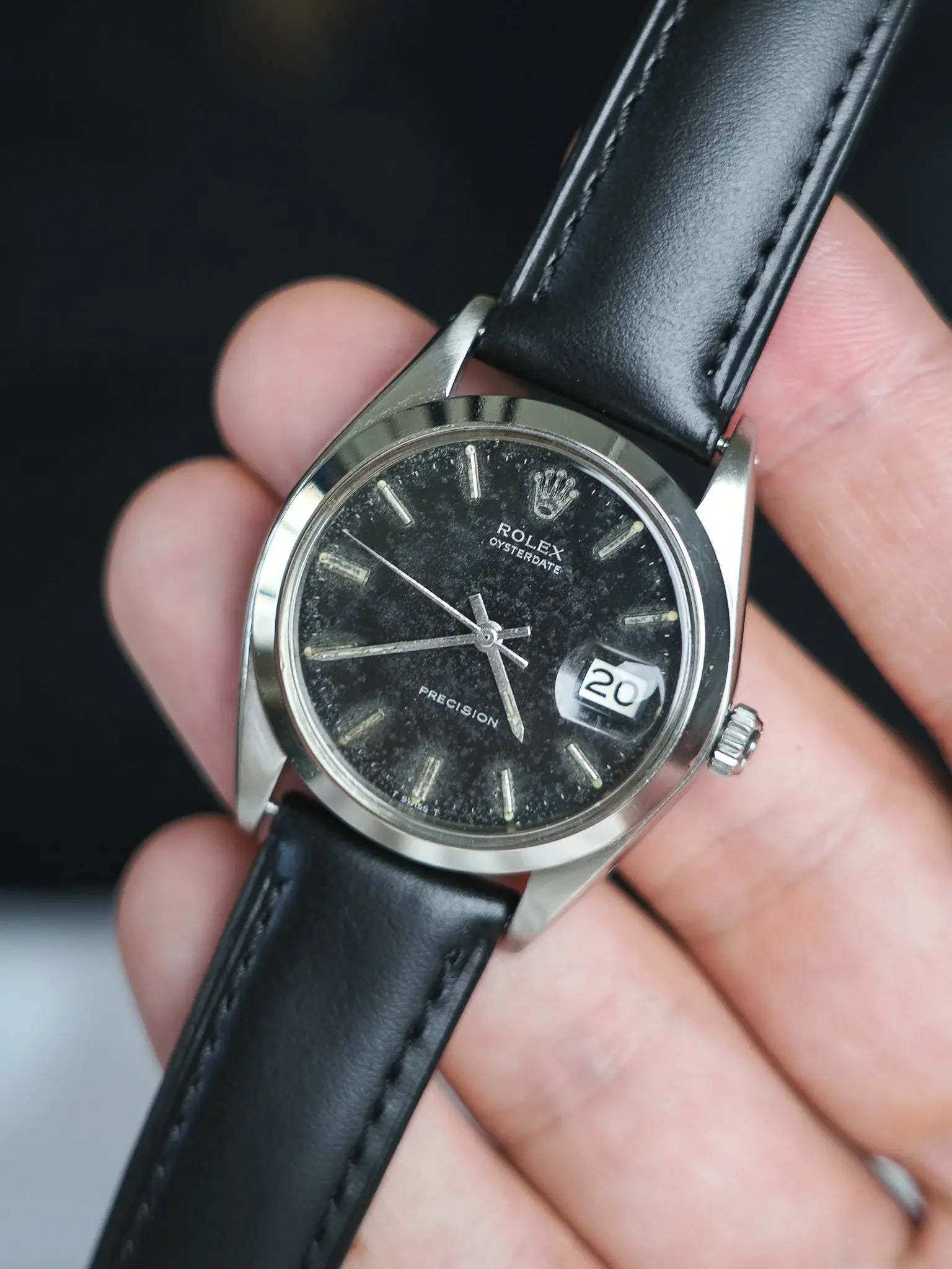 Orologio Rolex Oysterdate Precision 6694 (1966) – Quadrante Nero Patinato & Acciaio 