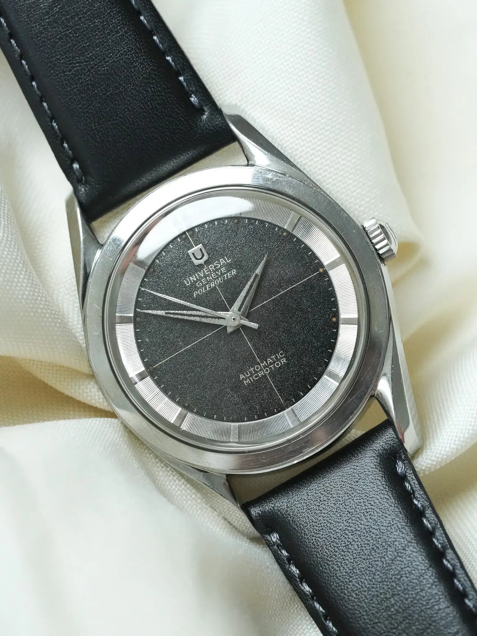 Orologio Universal Genève Polerouter Nero "No Date" (1957) – rif. 20360-1 Gérald Genta 