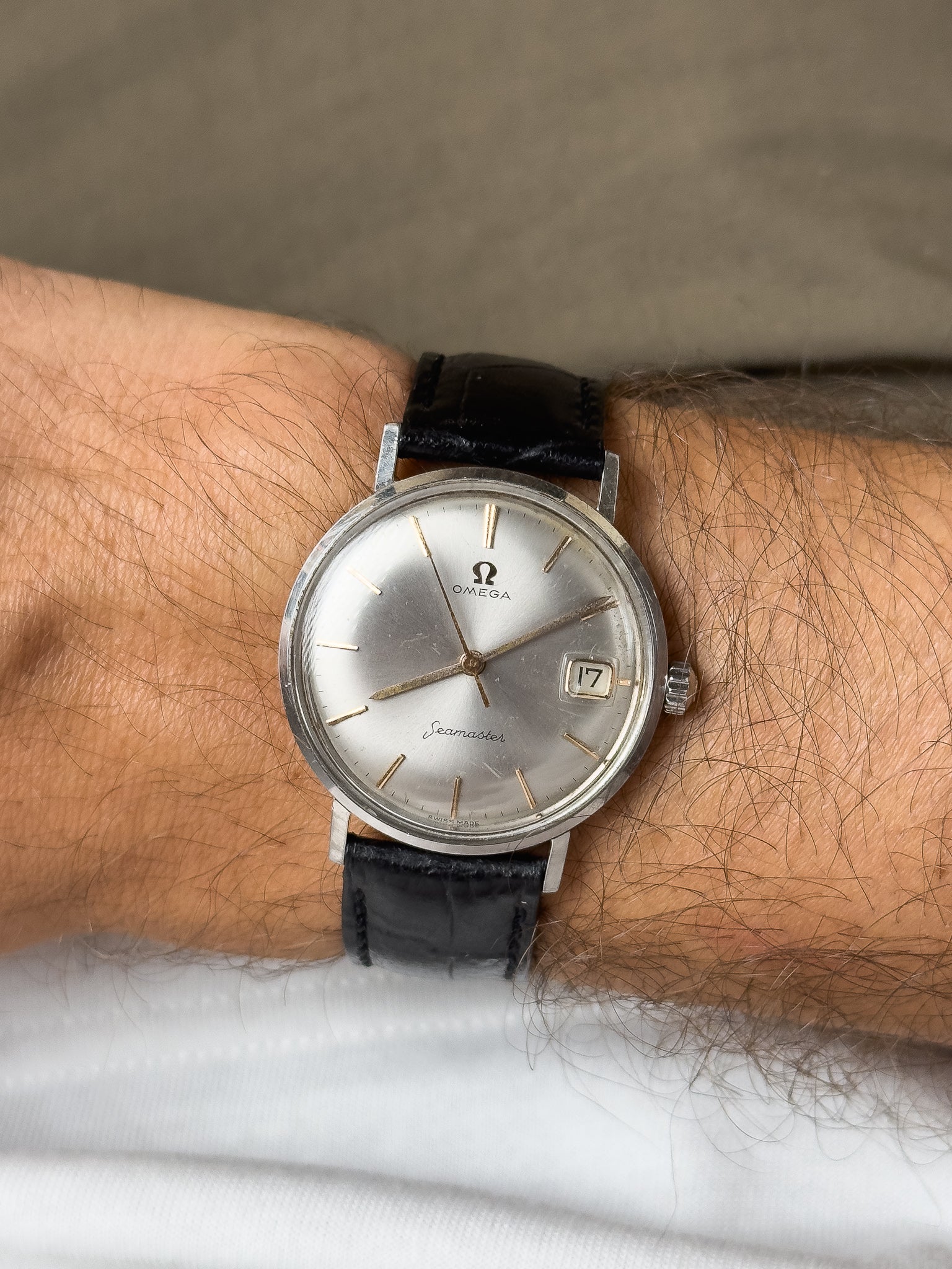 أوميغا - Seamaster 14740.1.SC مونوبلوك قرص رمادي بمؤشرات ذهبية - 1960 