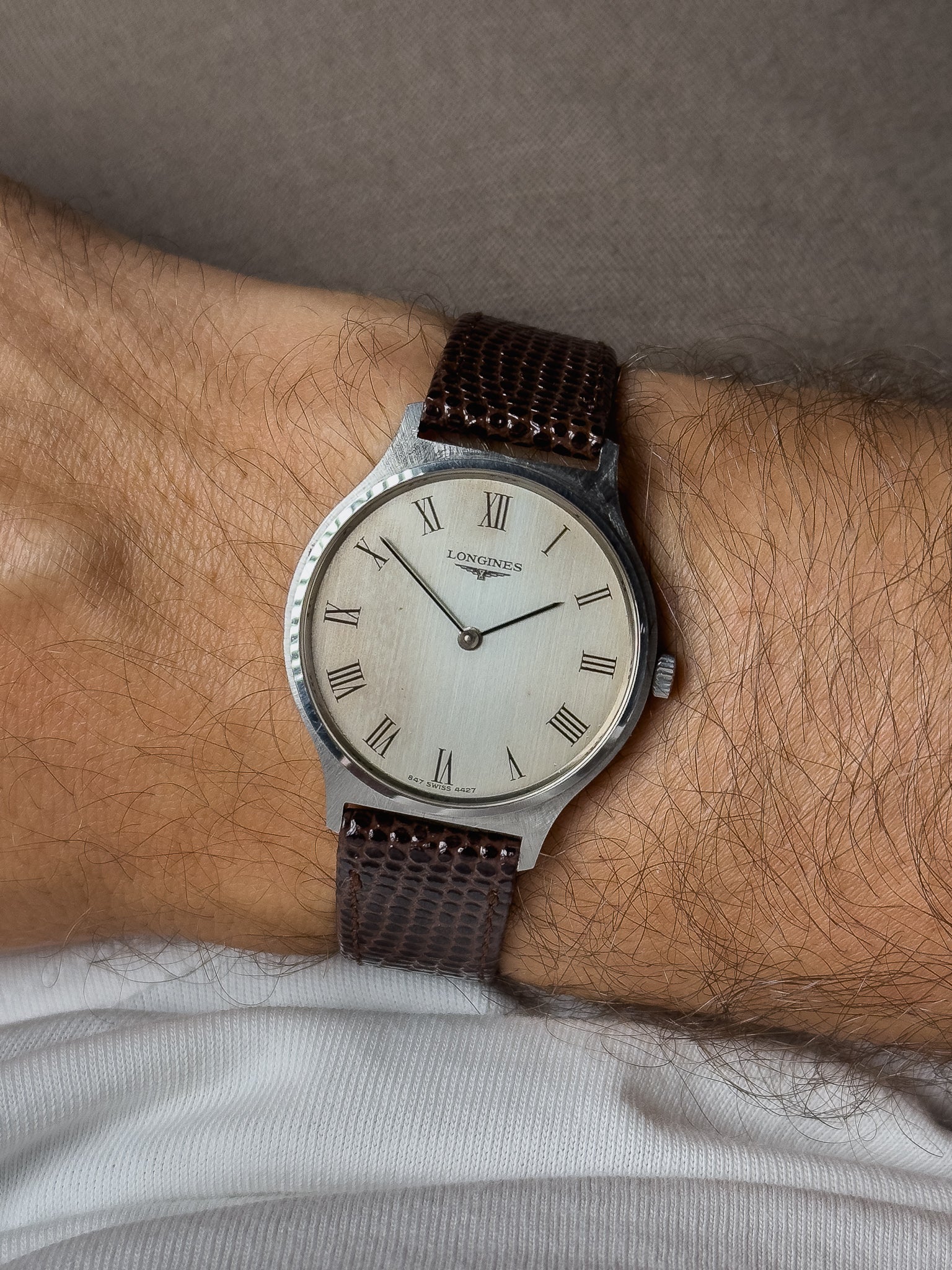 Longines - Flagship Steel Roman Index Patina - 1970s 