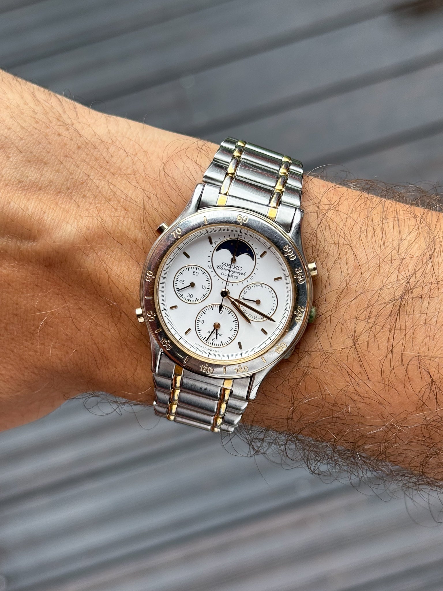 Seiko - Chronographe Bicolore Phase de lune Chronographe - 1989