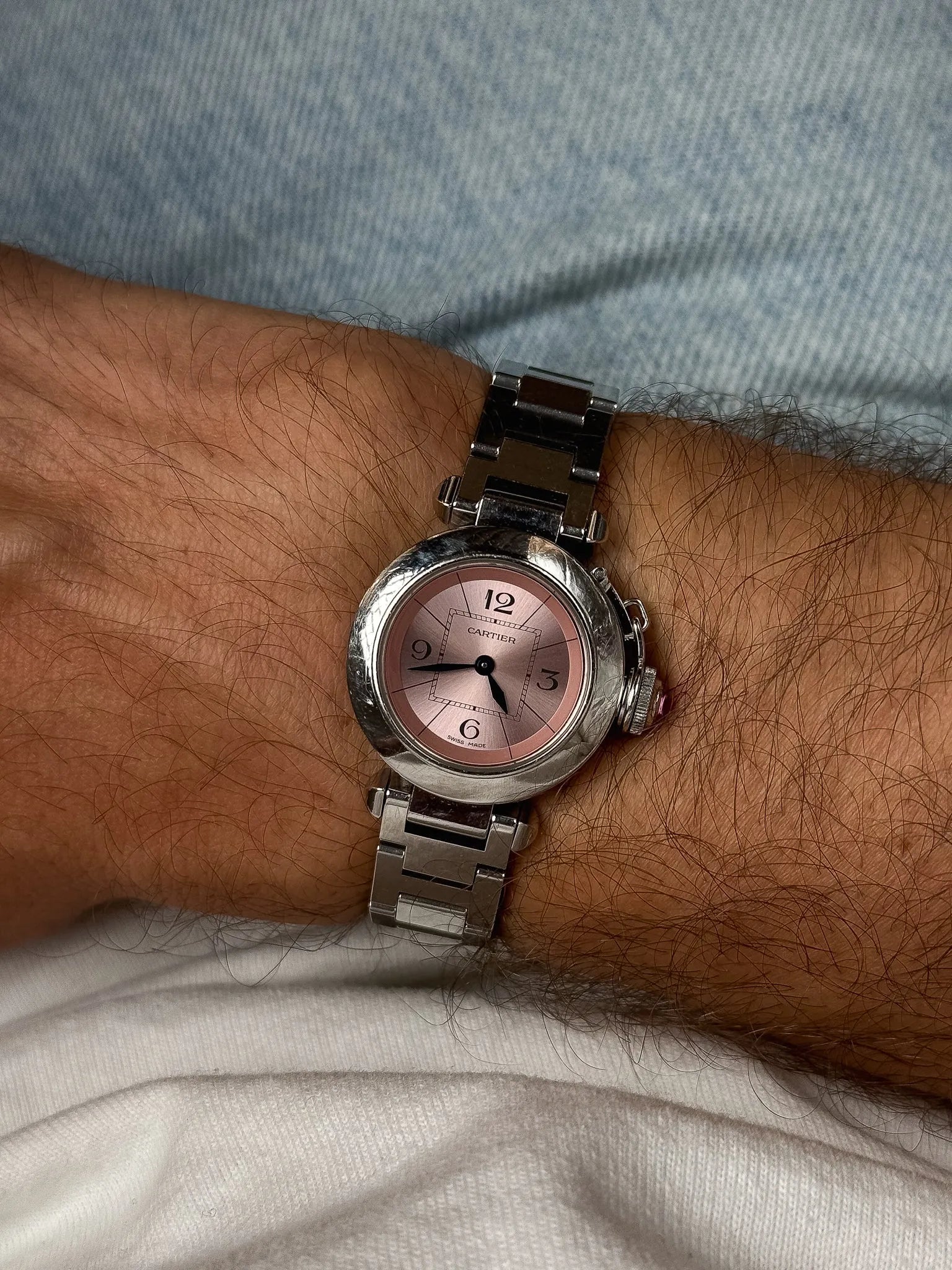 Cartier - ميني Pasha روز 2973 27mm فولاذ - 2000s 